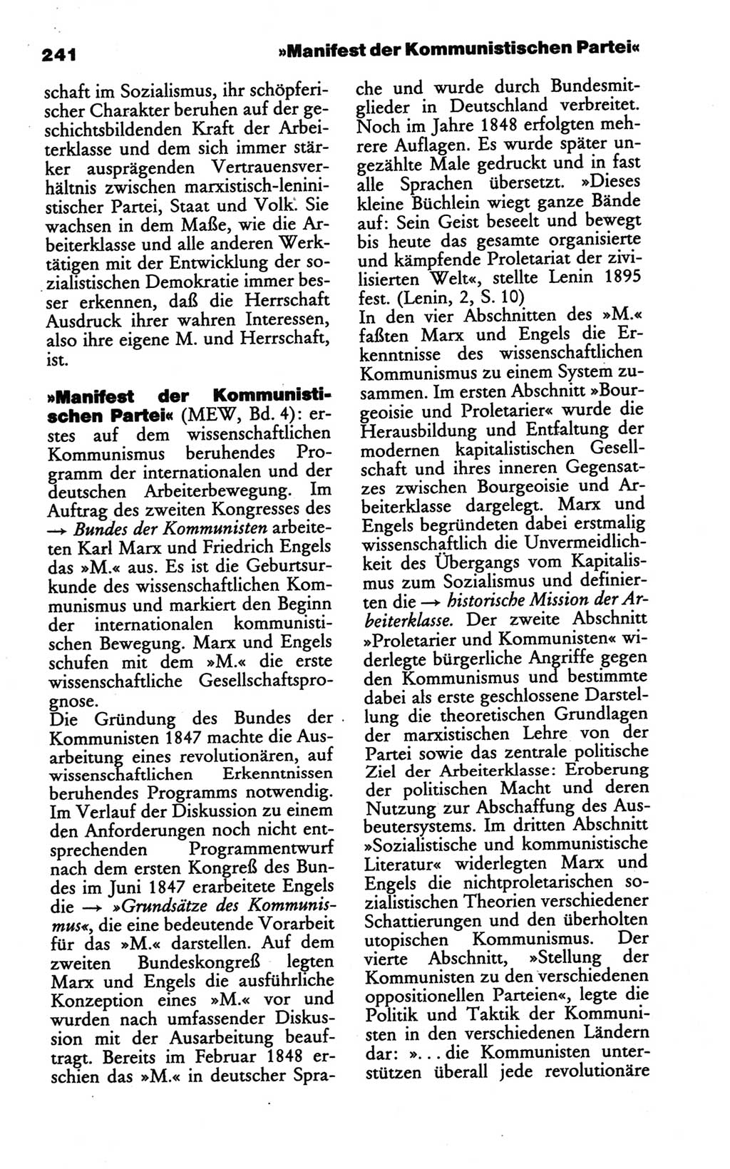 Wörterbuch des wissenschaftlichen Kommunismus [Deutsche Demokratische Republik (DDR)] 1986, Seite 241 (Wb. wiss. Komm. DDR 1986, S. 241)