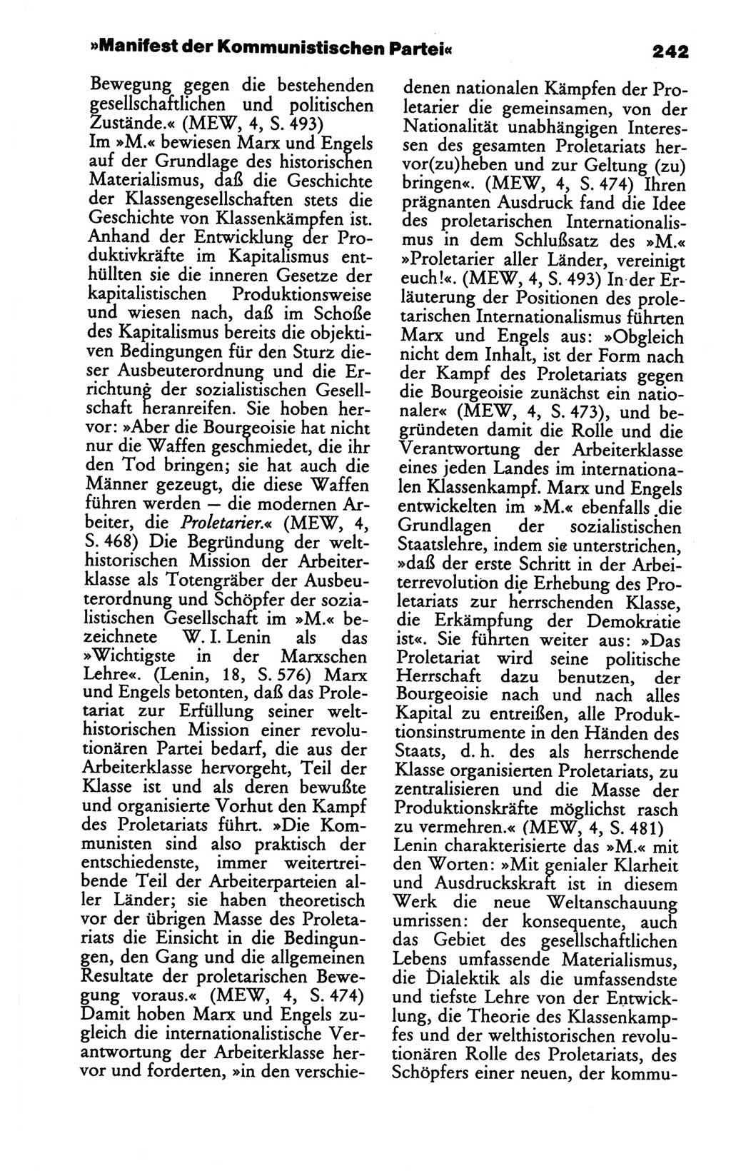 Wörterbuch des wissenschaftlichen Kommunismus [Deutsche Demokratische Republik (DDR)] 1986, Seite 242 (Wb. wiss. Komm. DDR 1986, S. 242)