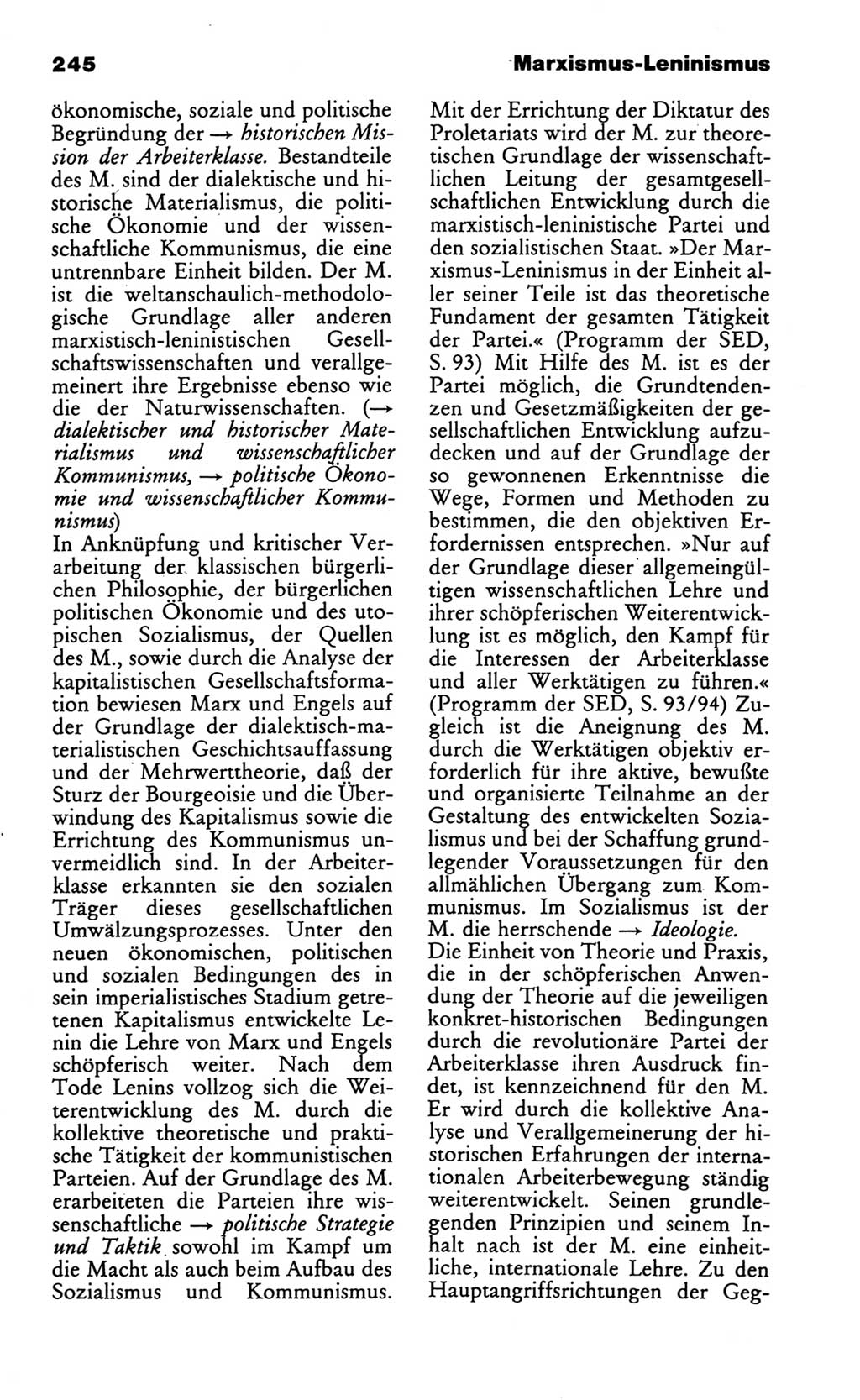 Wörterbuch des wissenschaftlichen Kommunismus [Deutsche Demokratische Republik (DDR)] 1986, Seite 245 (Wb. wiss. Komm. DDR 1986, S. 245)