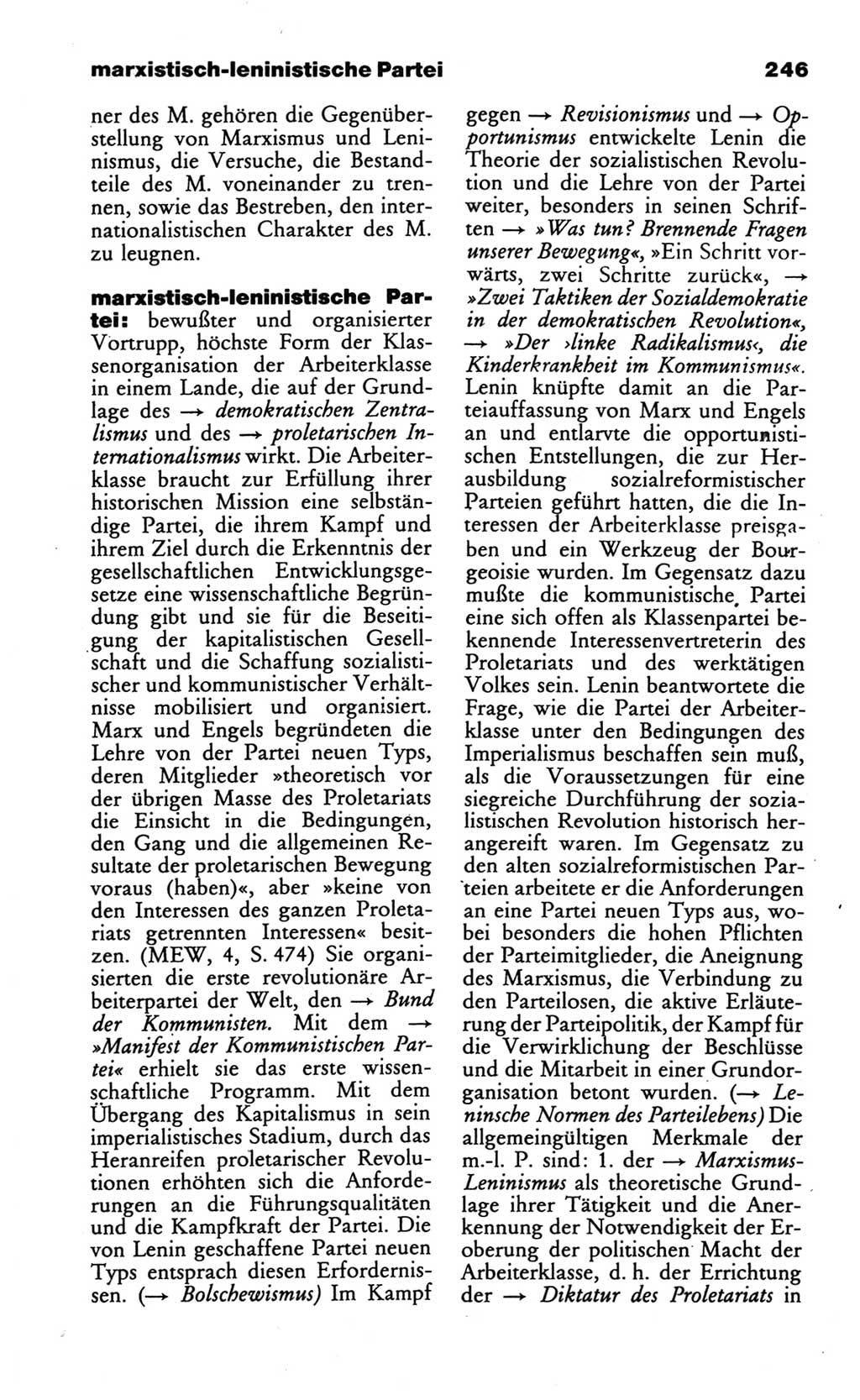 Wörterbuch des wissenschaftlichen Kommunismus [Deutsche Demokratische Republik (DDR)] 1986, Seite 246 (Wb. wiss. Komm. DDR 1986, S. 246)