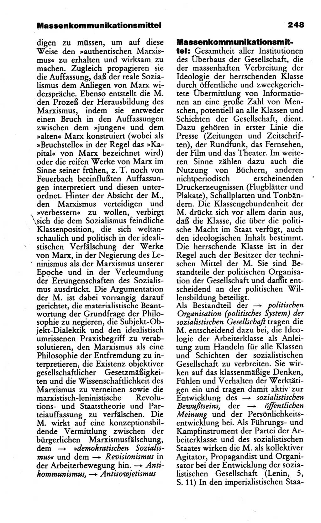 Wörterbuch des wissenschaftlichen Kommunismus [Deutsche Demokratische Republik (DDR)] 1986, Seite 248 (Wb. wiss. Komm. DDR 1986, S. 248)