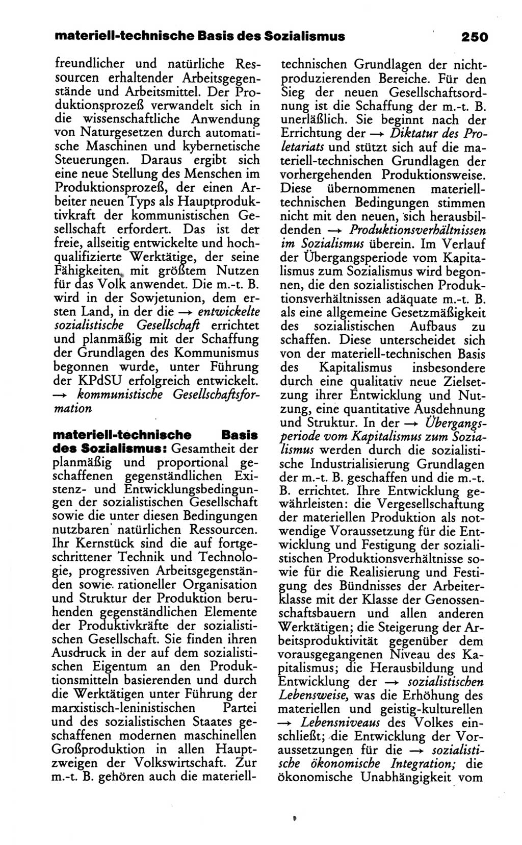 Wörterbuch des wissenschaftlichen Kommunismus [Deutsche Demokratische Republik (DDR)] 1986, Seite 250 (Wb. wiss. Komm. DDR 1986, S. 250)