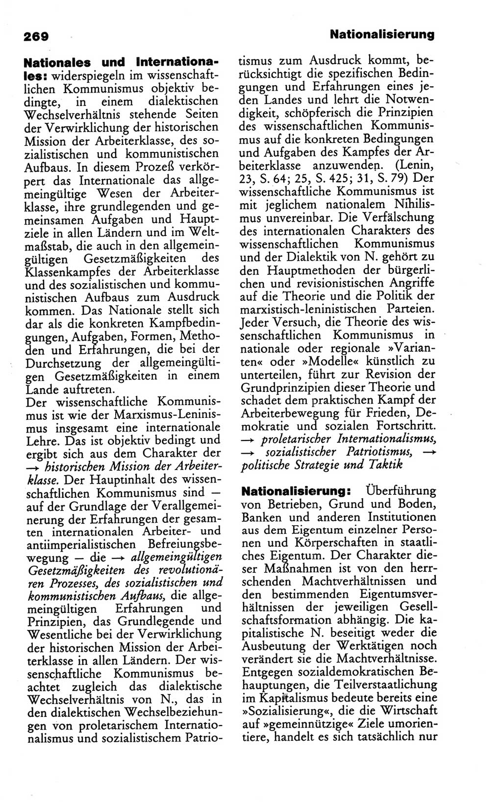 Wörterbuch des wissenschaftlichen Kommunismus [Deutsche Demokratische Republik (DDR)] 1986, Seite 269 (Wb. wiss. Komm. DDR 1986, S. 269)
