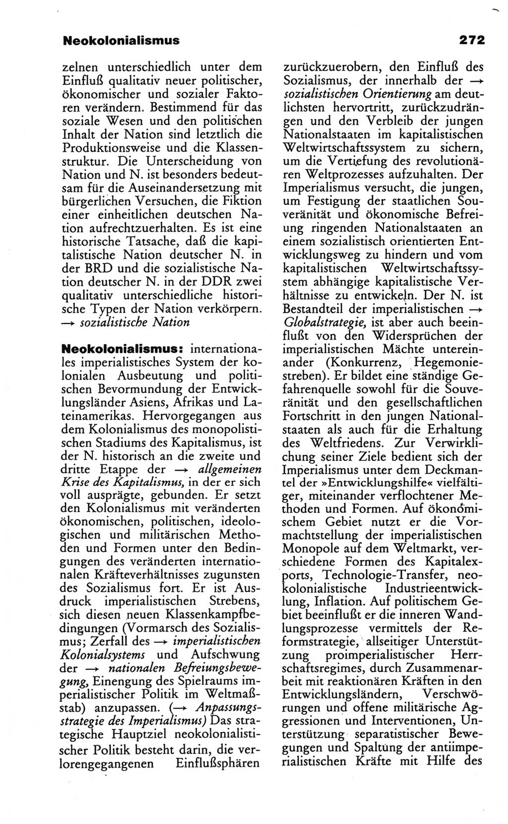 Wörterbuch des wissenschaftlichen Kommunismus [Deutsche Demokratische Republik (DDR)] 1986, Seite 272 (Wb. wiss. Komm. DDR 1986, S. 272)