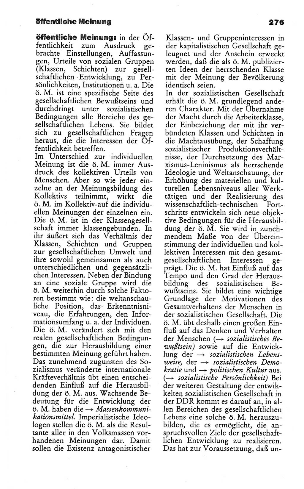 Wörterbuch des wissenschaftlichen Kommunismus [Deutsche Demokratische Republik (DDR)] 1986, Seite 276 (Wb. wiss. Komm. DDR 1986, S. 276)