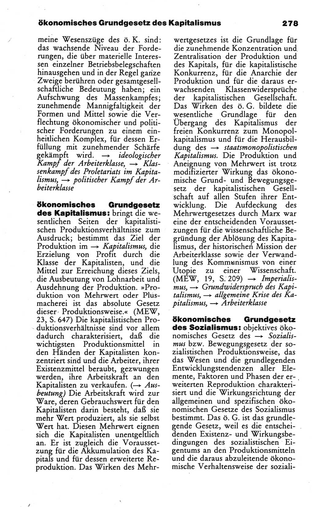 Wörterbuch des wissenschaftlichen Kommunismus [Deutsche Demokratische Republik (DDR)] 1986, Seite 278 (Wb. wiss. Komm. DDR 1986, S. 278)