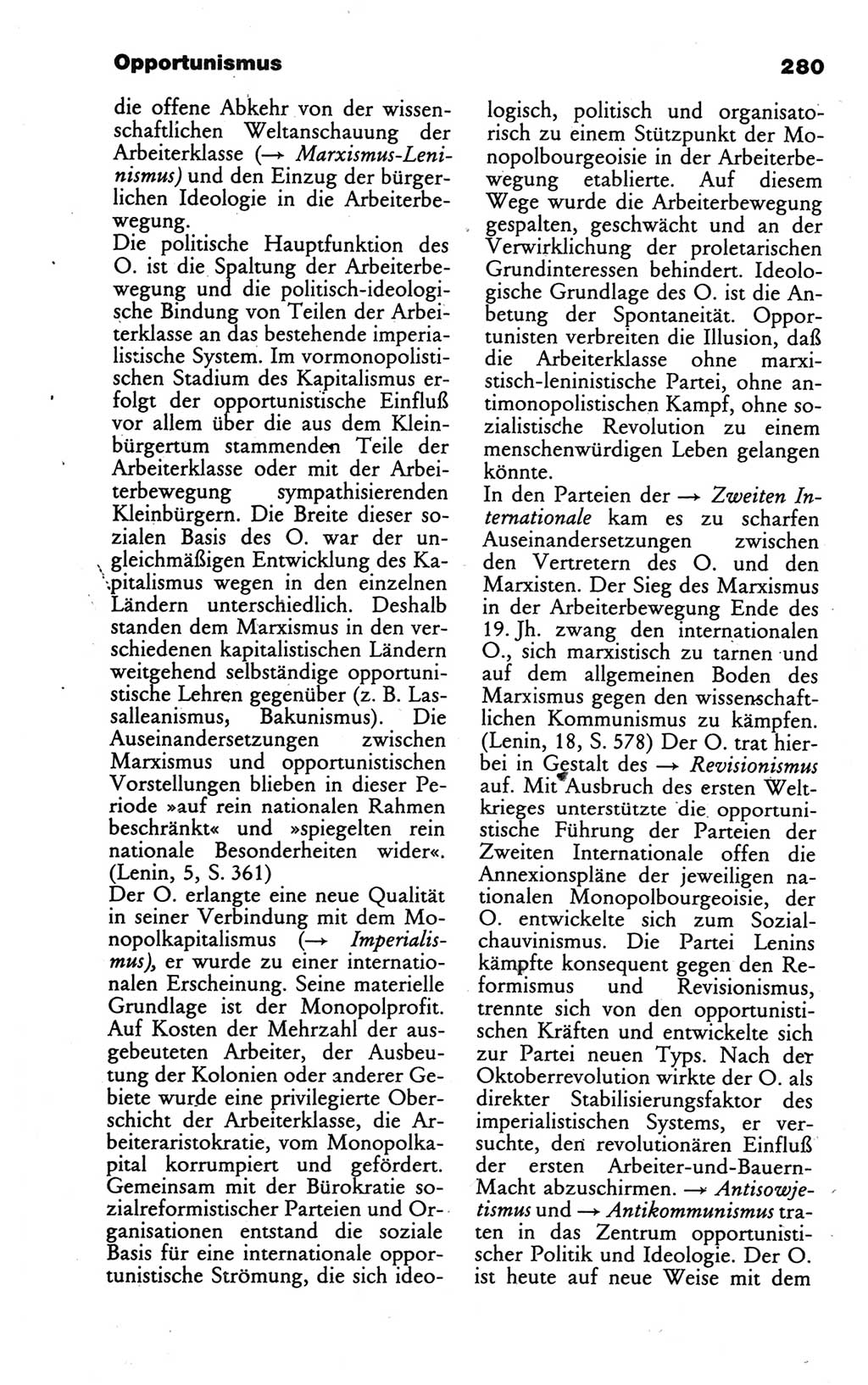 Wörterbuch des wissenschaftlichen Kommunismus [Deutsche Demokratische Republik (DDR)] 1986, Seite 280 (Wb. wiss. Komm. DDR 1986, S. 280)