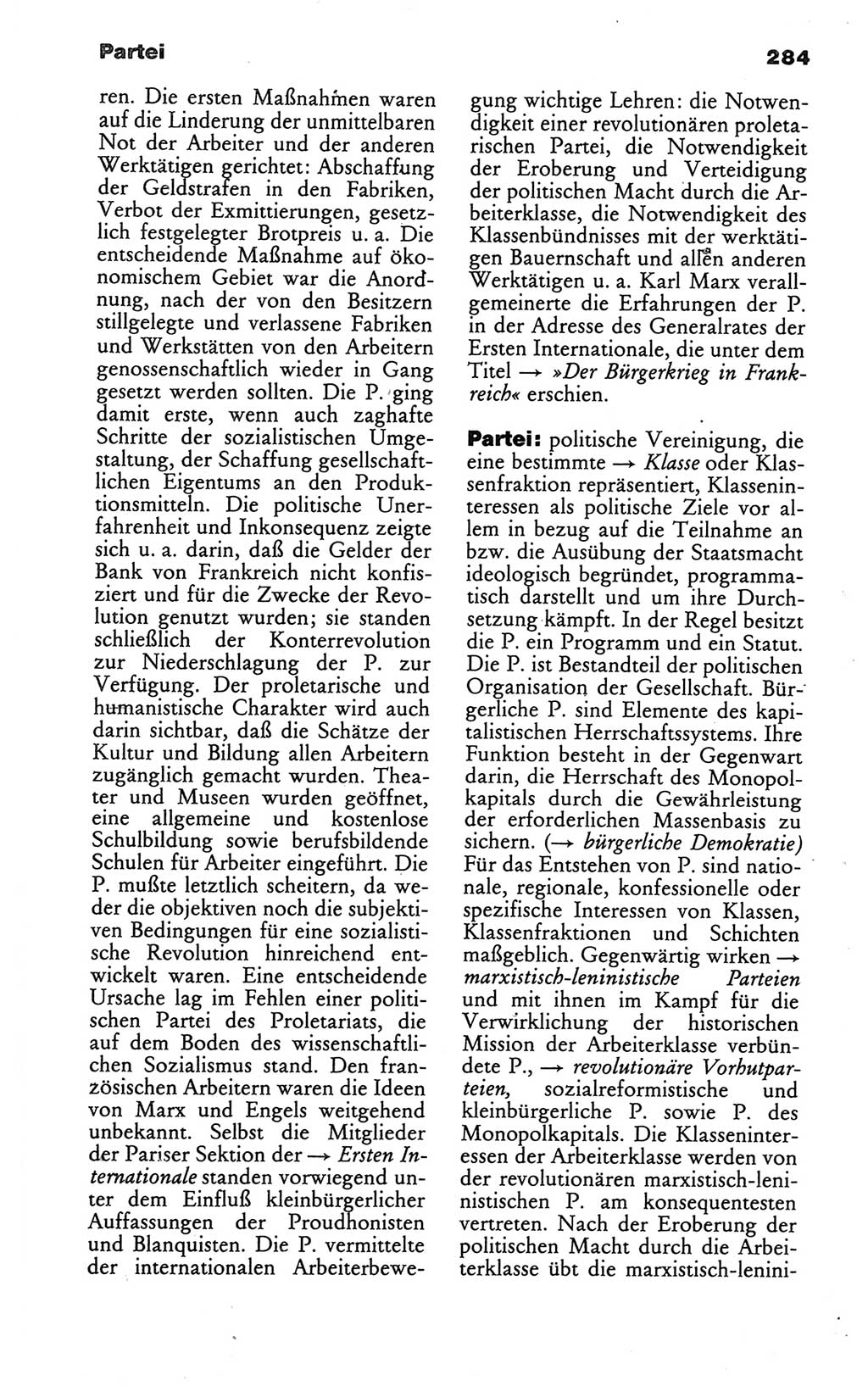 Wörterbuch des wissenschaftlichen Kommunismus [Deutsche Demokratische Republik (DDR)] 1986, Seite 284 (Wb. wiss. Komm. DDR 1986, S. 284)