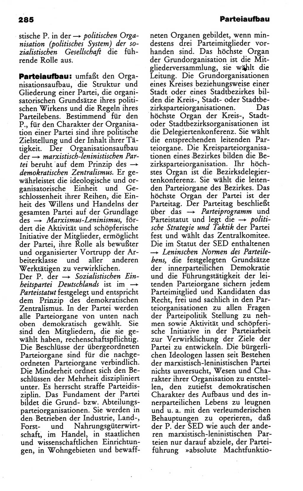 Wörterbuch des wissenschaftlichen Kommunismus [Deutsche Demokratische Republik (DDR)] 1986, Seite 285 (Wb. wiss. Komm. DDR 1986, S. 285)