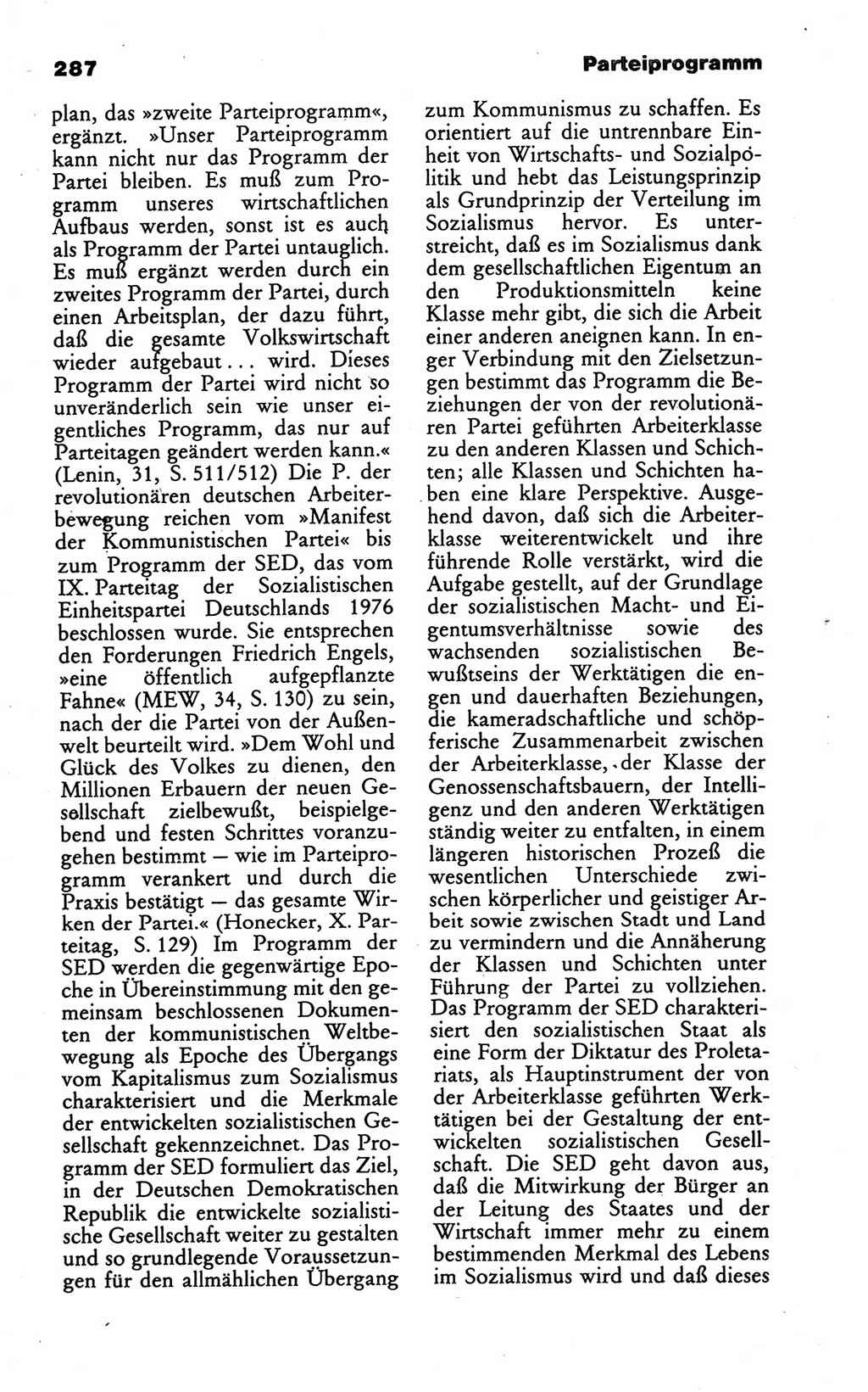 Wörterbuch des wissenschaftlichen Kommunismus [Deutsche Demokratische Republik (DDR)] 1986, Seite 287 (Wb. wiss. Komm. DDR 1986, S. 287)