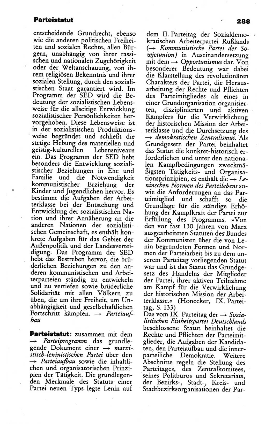 Wörterbuch des wissenschaftlichen Kommunismus [Deutsche Demokratische Republik (DDR)] 1986, Seite 288 (Wb. wiss. Komm. DDR 1986, S. 288)