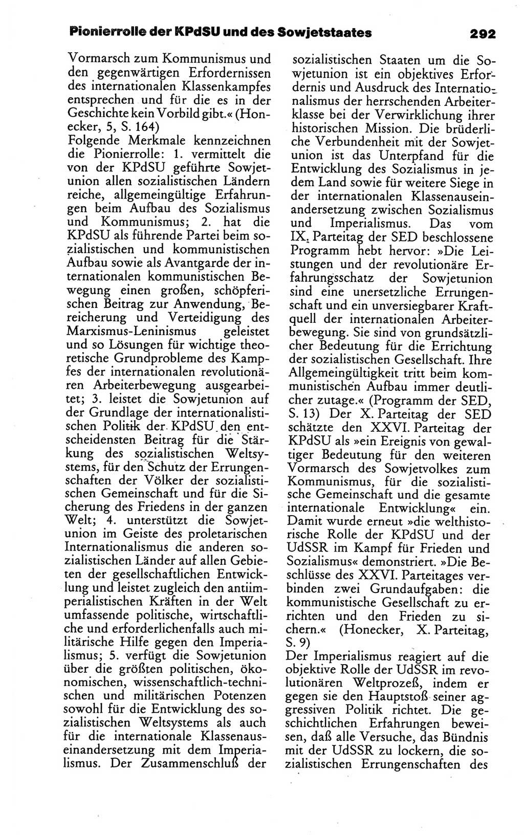 Wörterbuch des wissenschaftlichen Kommunismus [Deutsche Demokratische Republik (DDR)] 1986, Seite 292 (Wb. wiss. Komm. DDR 1986, S. 292)