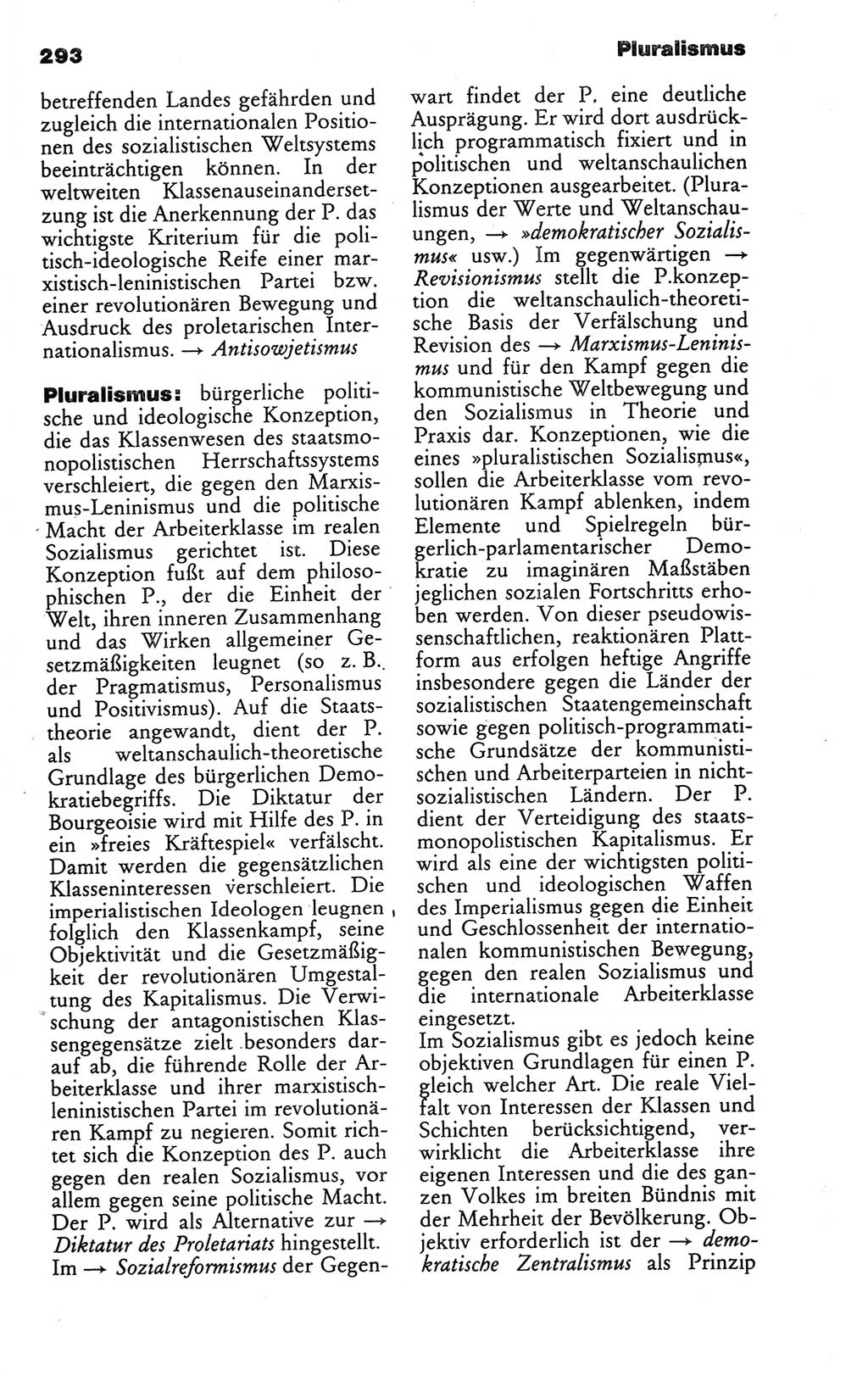 Wörterbuch des wissenschaftlichen Kommunismus [Deutsche Demokratische Republik (DDR)] 1986, Seite 293 (Wb. wiss. Komm. DDR 1986, S. 293)