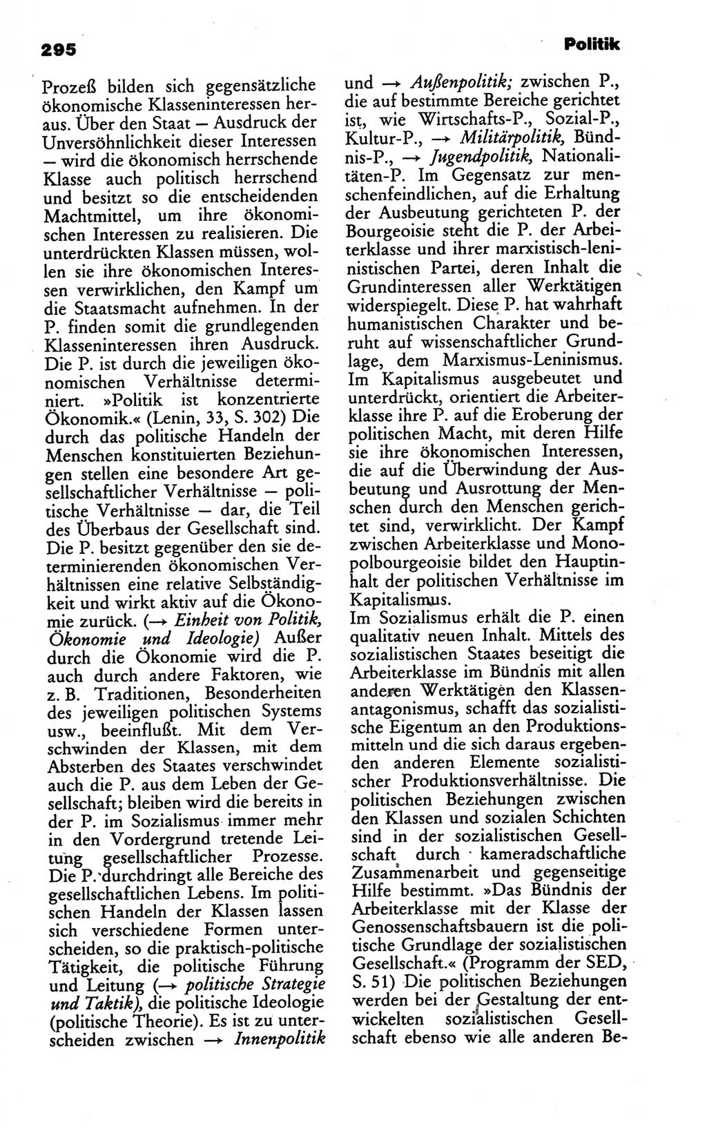 Wörterbuch des wissenschaftlichen Kommunismus [Deutsche Demokratische Republik (DDR)] 1986, Seite 295 (Wb. wiss. Komm. DDR 1986, S. 295)