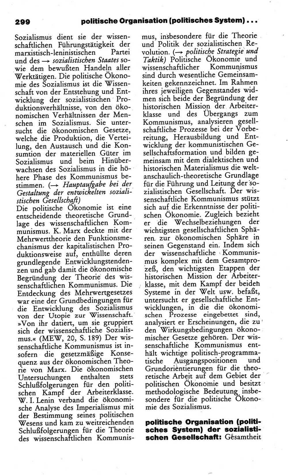 Wörterbuch des wissenschaftlichen Kommunismus [Deutsche Demokratische Republik (DDR)] 1986, Seite 299 (Wb. wiss. Komm. DDR 1986, S. 299)