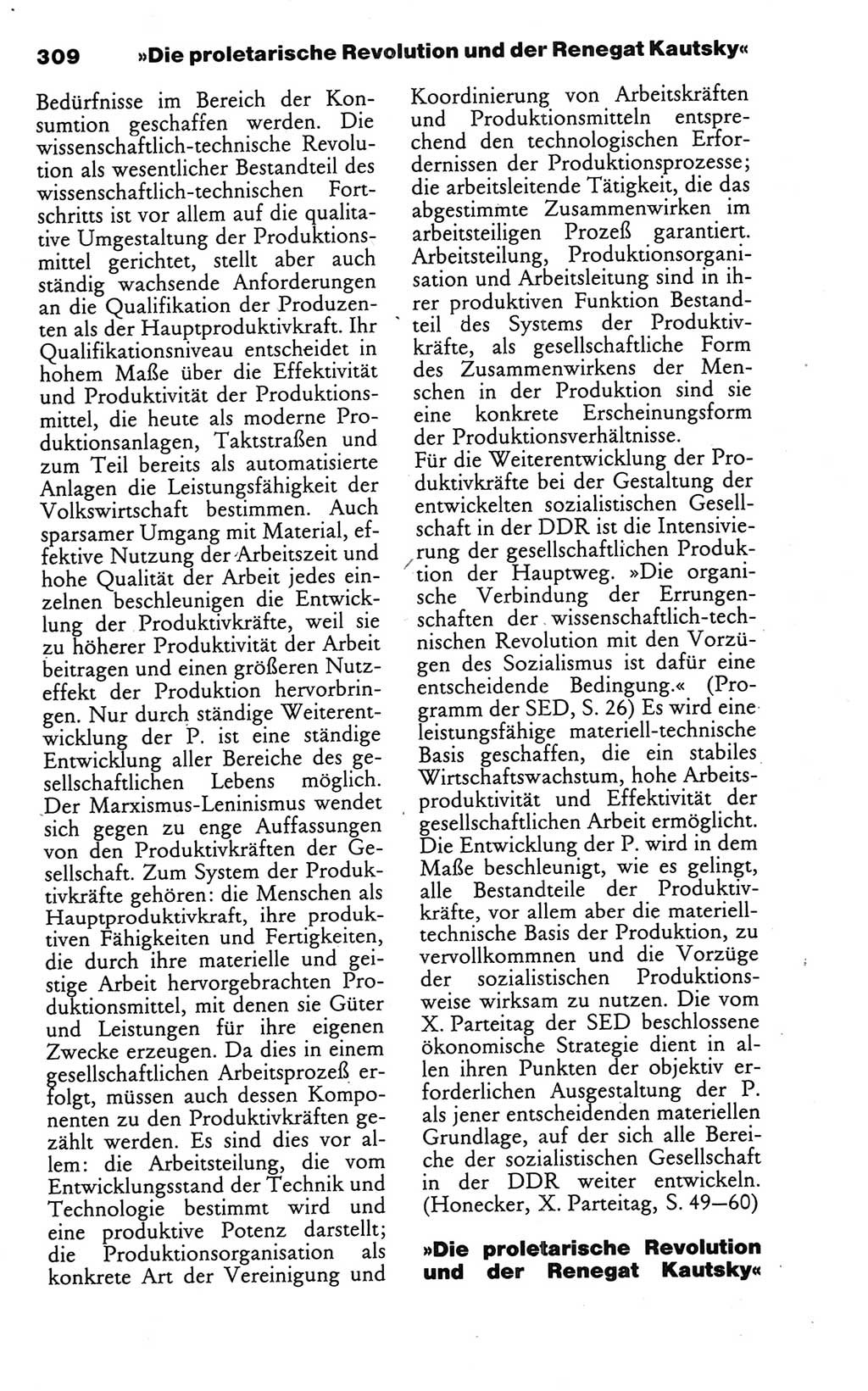 Wörterbuch des wissenschaftlichen Kommunismus [Deutsche Demokratische Republik (DDR)] 1986, Seite 309 (Wb. wiss. Komm. DDR 1986, S. 309)