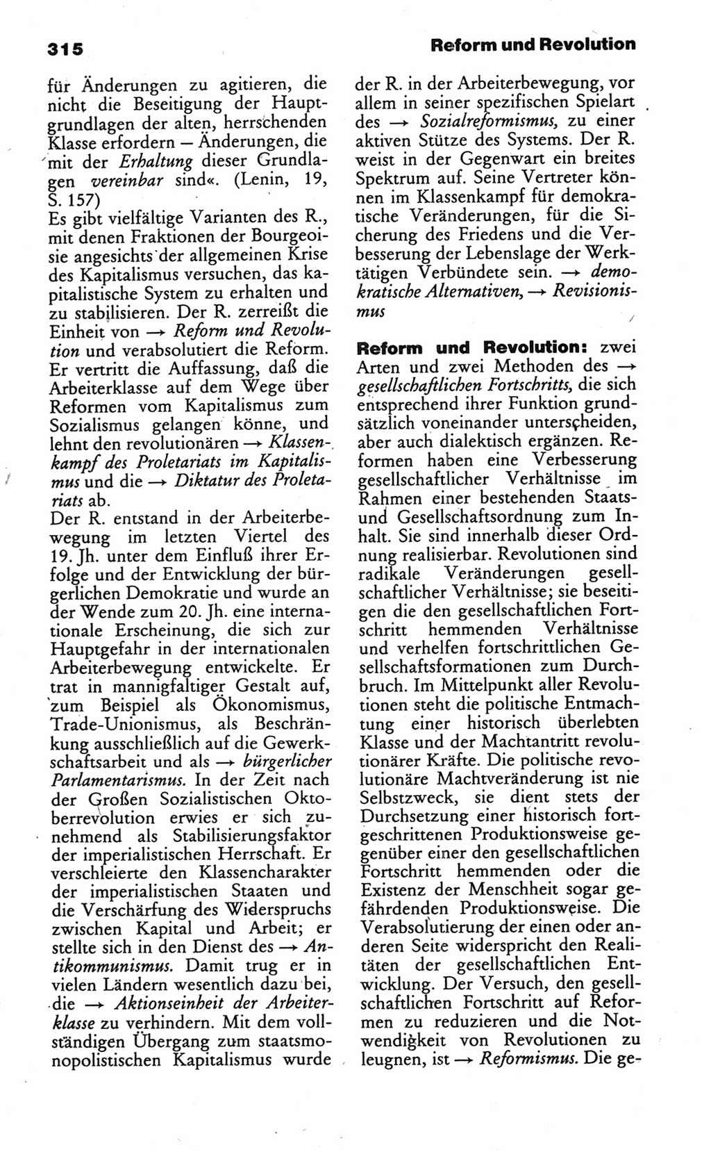 Wörterbuch des wissenschaftlichen Kommunismus [Deutsche Demokratische Republik (DDR)] 1986, Seite 315 (Wb. wiss. Komm. DDR 1986, S. 315)
