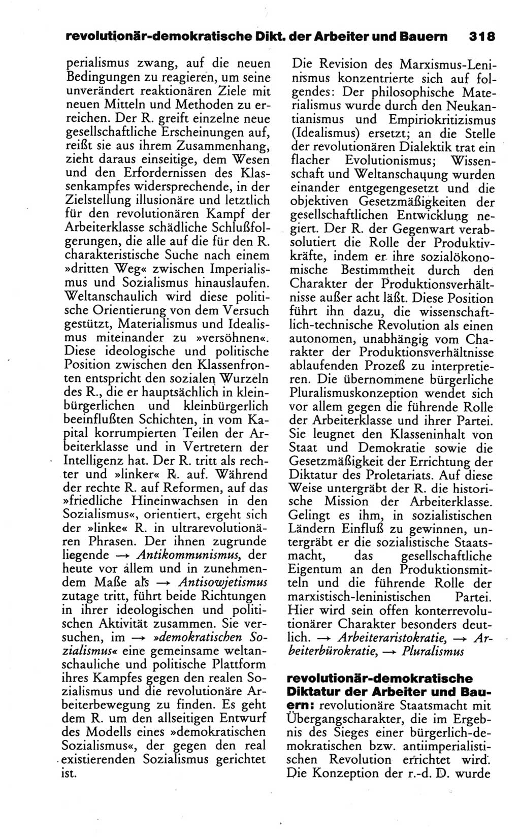 Wörterbuch des wissenschaftlichen Kommunismus [Deutsche Demokratische Republik (DDR)] 1986, Seite 318 (Wb. wiss. Komm. DDR 1986, S. 318)