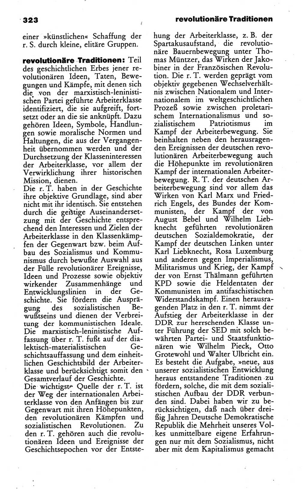 Wörterbuch des wissenschaftlichen Kommunismus [Deutsche Demokratische Republik (DDR)] 1986, Seite 323 (Wb. wiss. Komm. DDR 1986, S. 323)