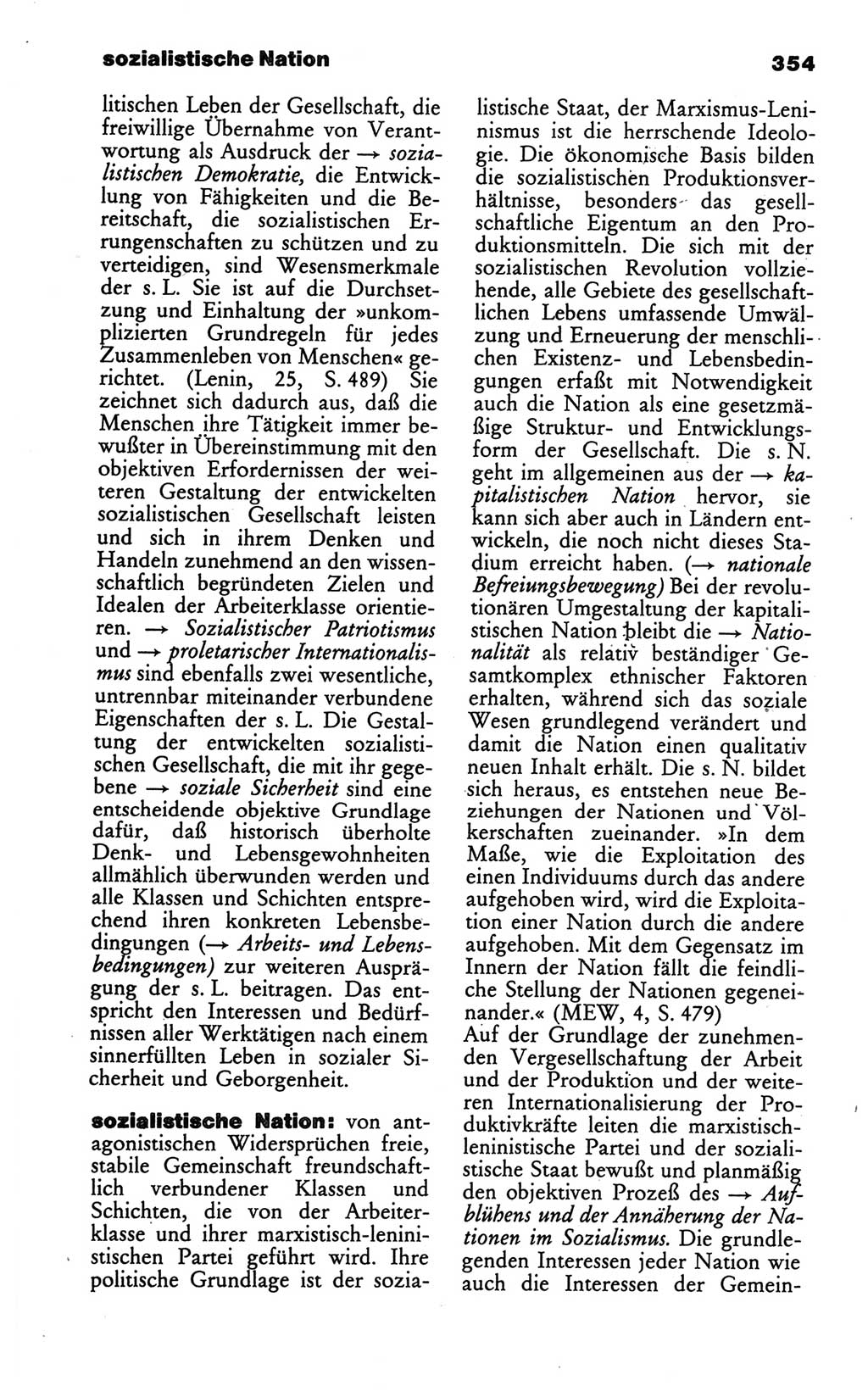 Wörterbuch des wissenschaftlichen Kommunismus [Deutsche Demokratische Republik (DDR)] 1986, Seite 354 (Wb. wiss. Komm. DDR 1986, S. 354)