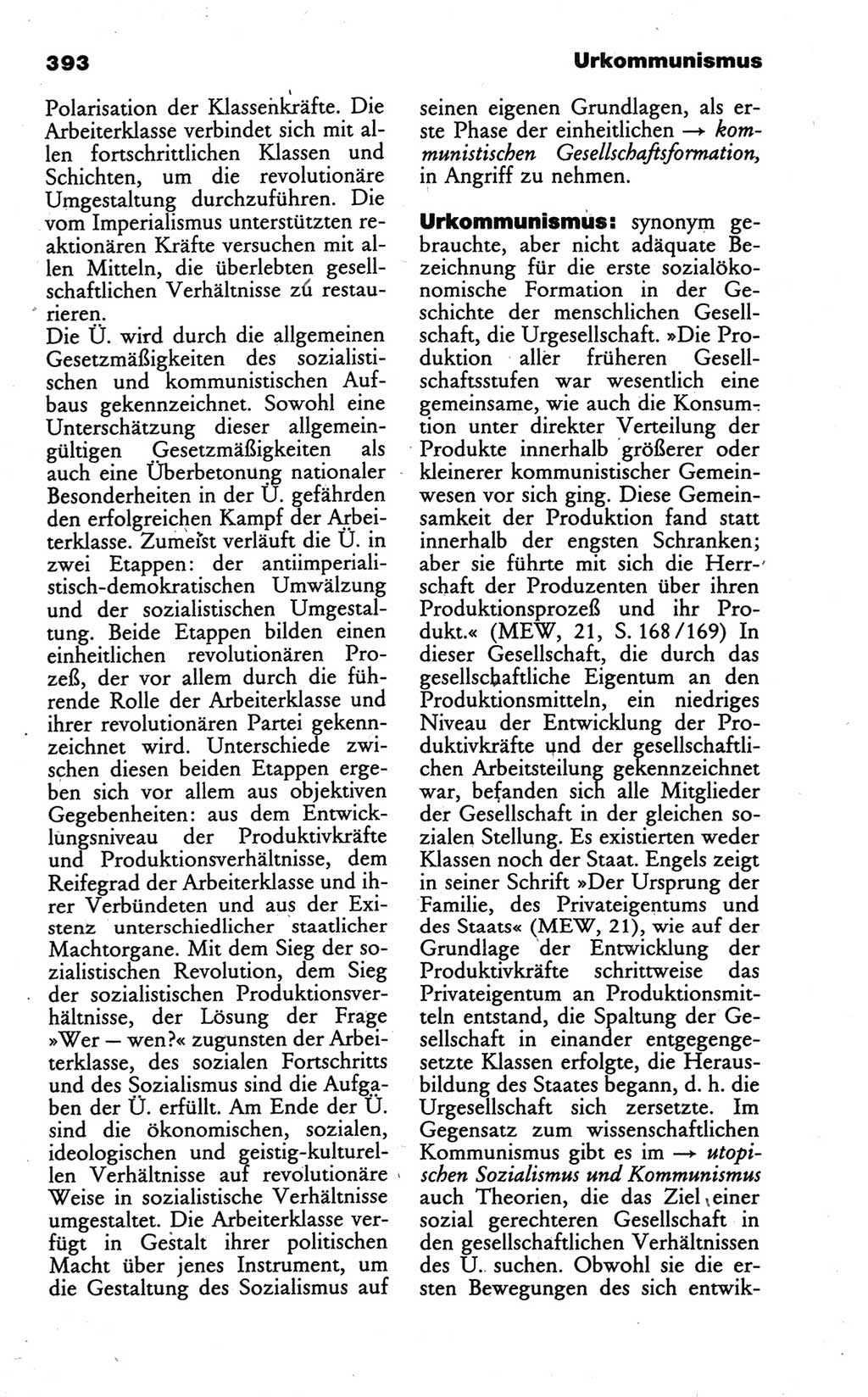 Wörterbuch des wissenschaftlichen Kommunismus [Deutsche Demokratische Republik (DDR)] 1986, Seite 393 (Wb. wiss. Komm. DDR 1986, S. 393)