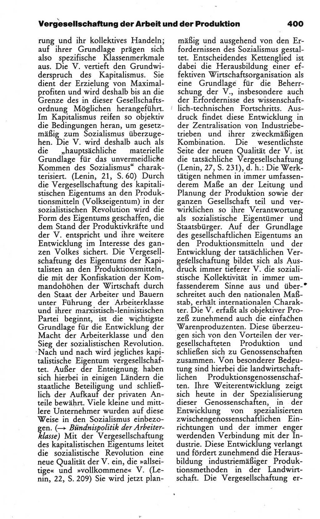 Wörterbuch des wissenschaftlichen Kommunismus [Deutsche Demokratische Republik (DDR)] 1986, Seite 400 (Wb. wiss. Komm. DDR 1986, S. 400)
