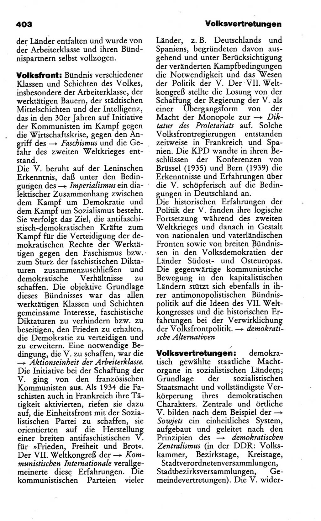 Wörterbuch des wissenschaftlichen Kommunismus [Deutsche Demokratische Republik (DDR)] 1986, Seite 403 (Wb. wiss. Komm. DDR 1986, S. 403)