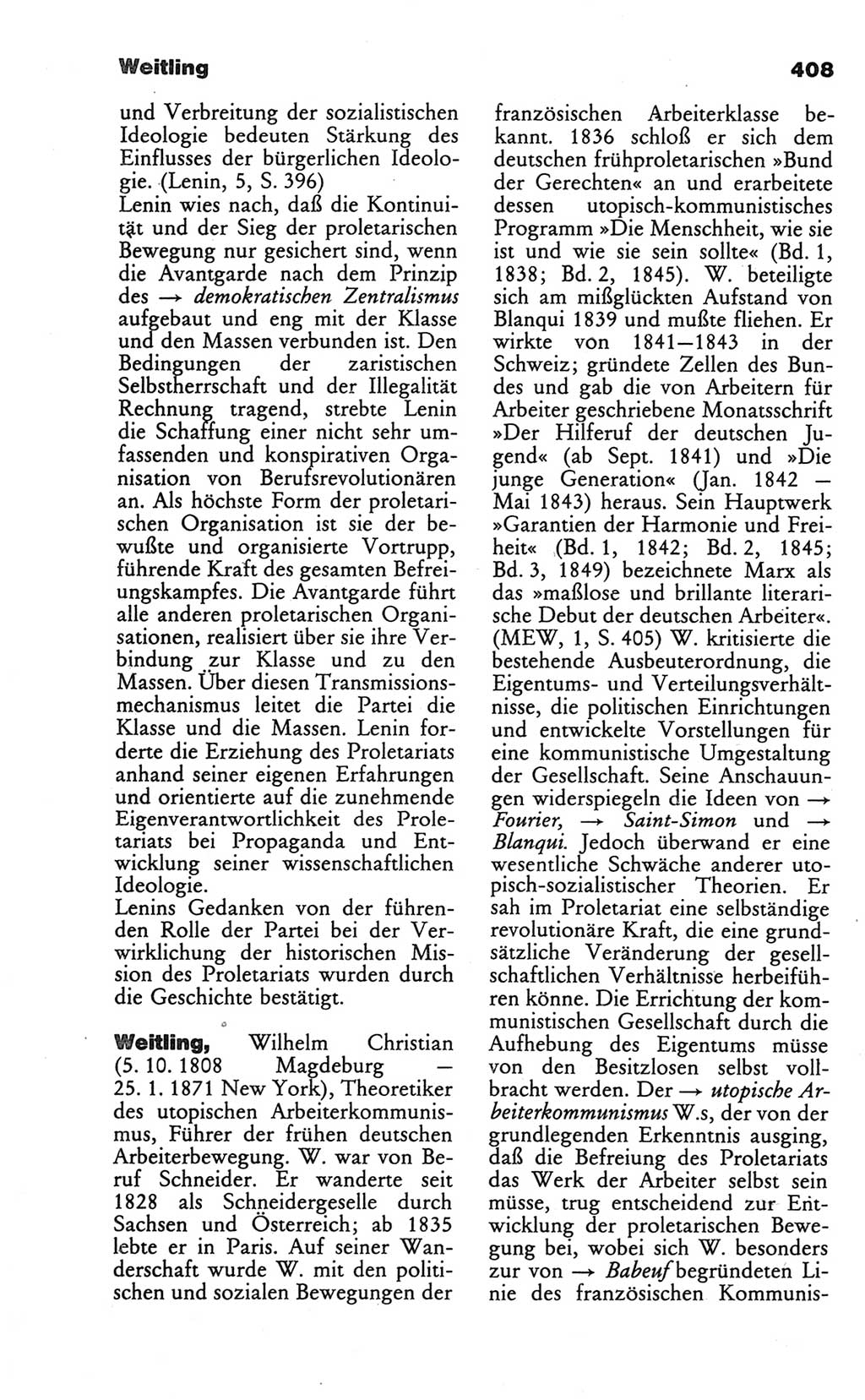 Wörterbuch des wissenschaftlichen Kommunismus [Deutsche Demokratische Republik (DDR)] 1986, Seite 408 (Wb. wiss. Komm. DDR 1986, S. 408)