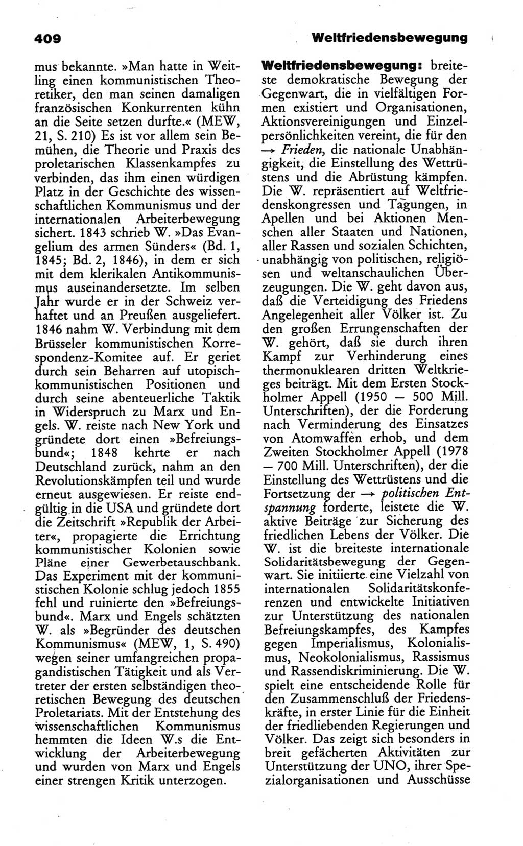 Wörterbuch des wissenschaftlichen Kommunismus [Deutsche Demokratische Republik (DDR)] 1986, Seite 409 (Wb. wiss. Komm. DDR 1986, S. 409)