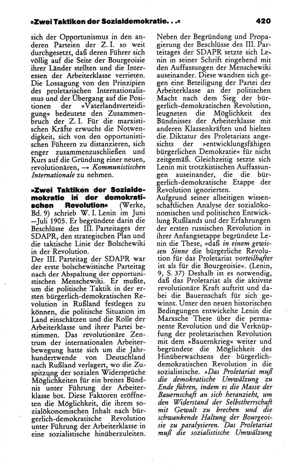 Wörterbuch des wissenschaftlichen Kommunismus [Deutsche Demokratische Republik (DDR)] 1986, Seite 420 (Wb. wiss. Komm. DDR 1986, S. 420)