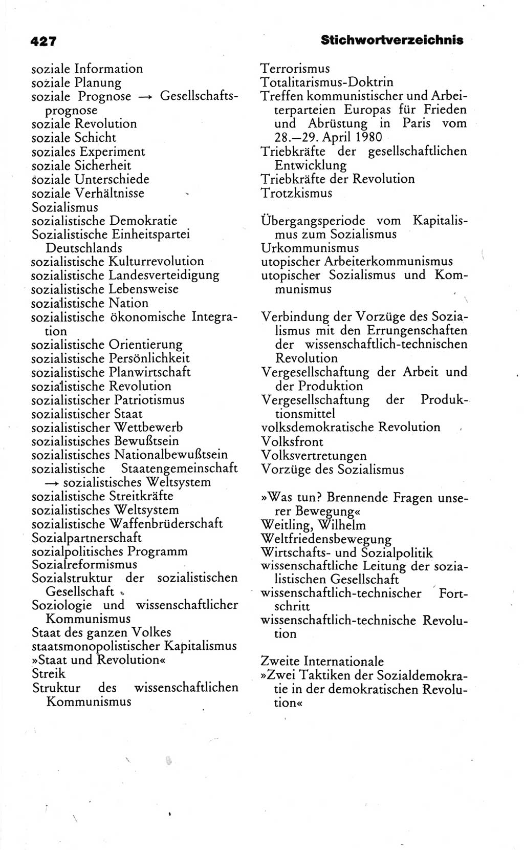 Wörterbuch des wissenschaftlichen Kommunismus [Deutsche Demokratische Republik (DDR)] 1986, Seite 427 (Wb. wiss. Komm. DDR 1986, S. 427)
