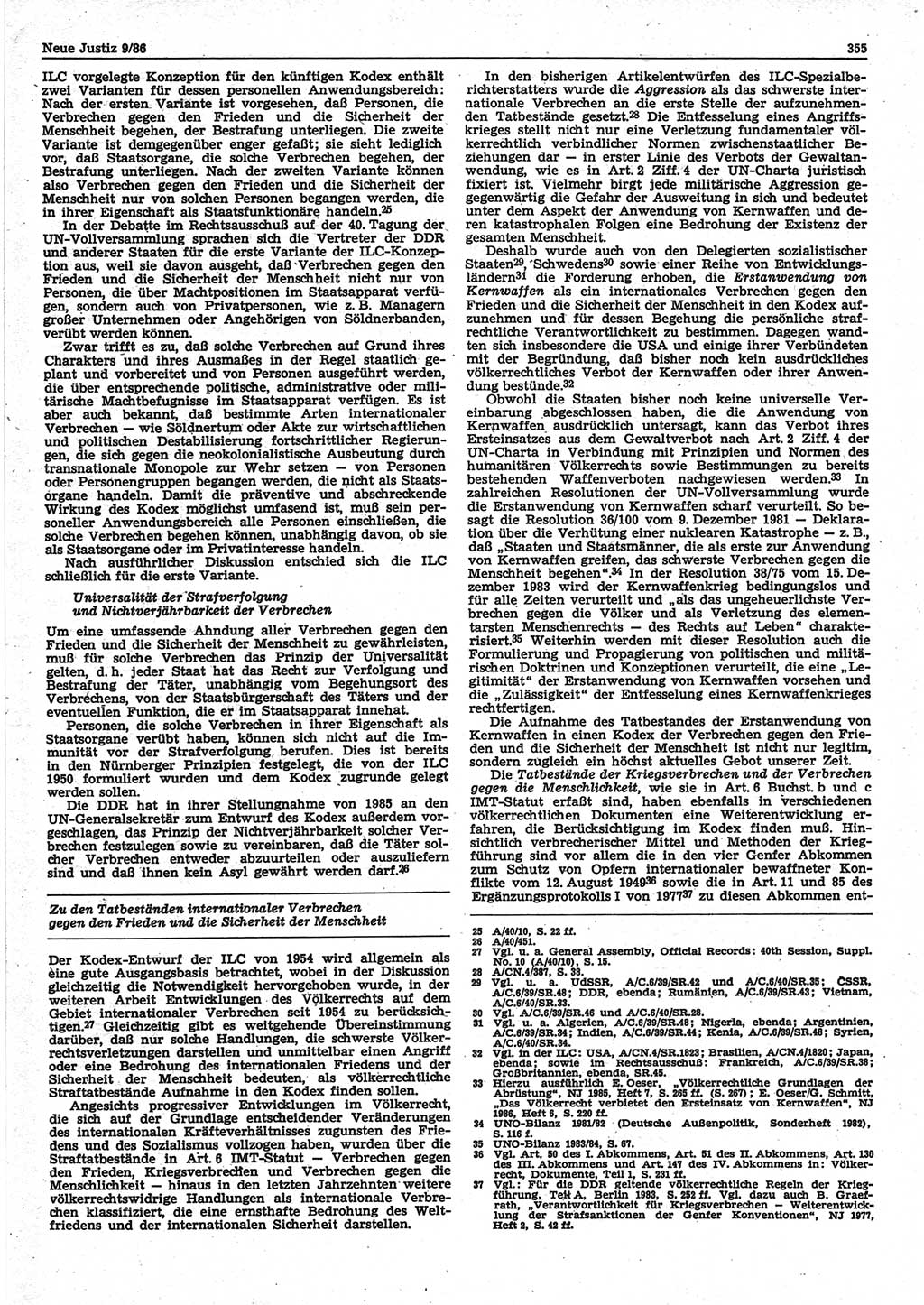 Neue Justiz (NJ), Zeitschrift für sozialistisches Recht und Gesetzlichkeit [Deutsche Demokratische Republik (DDR)], 40. Jahrgang 1986, Seite 355 (NJ DDR 1986, S. 355)