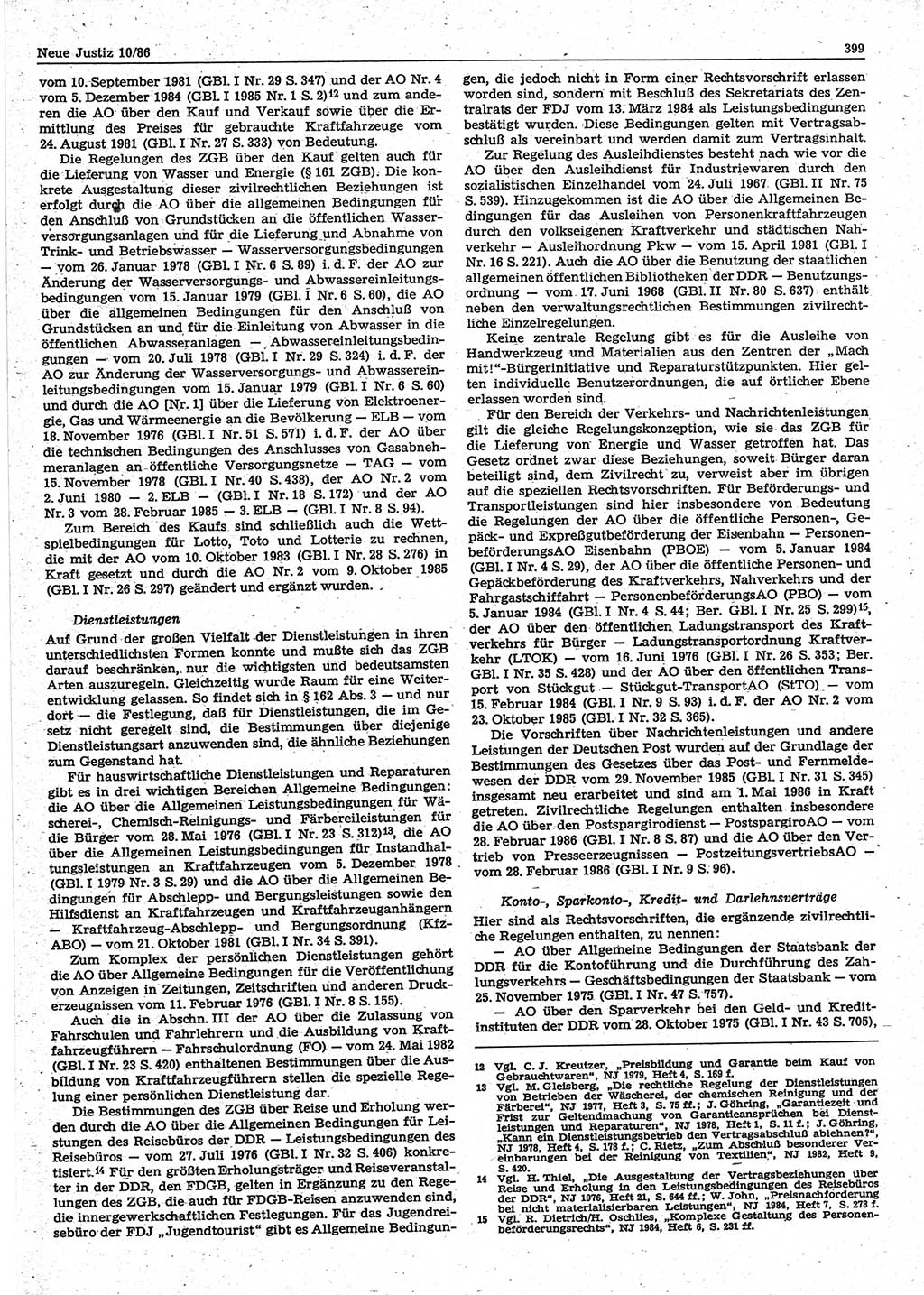 Neue Justiz (NJ), Zeitschrift für sozialistisches Recht und Gesetzlichkeit [Deutsche Demokratische Republik (DDR)], 40. Jahrgang 1986, Seite 399 (NJ DDR 1986, S. 399)