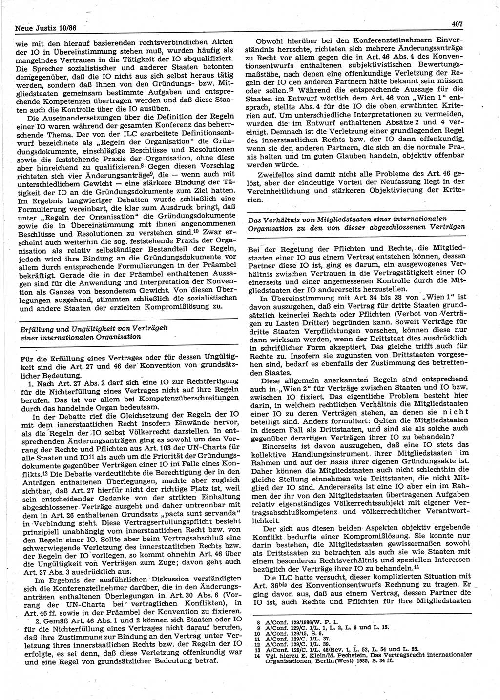 Neue Justiz (NJ), Zeitschrift für sozialistisches Recht und Gesetzlichkeit [Deutsche Demokratische Republik (DDR)], 40. Jahrgang 1986, Seite 407 (NJ DDR 1986, S. 407)