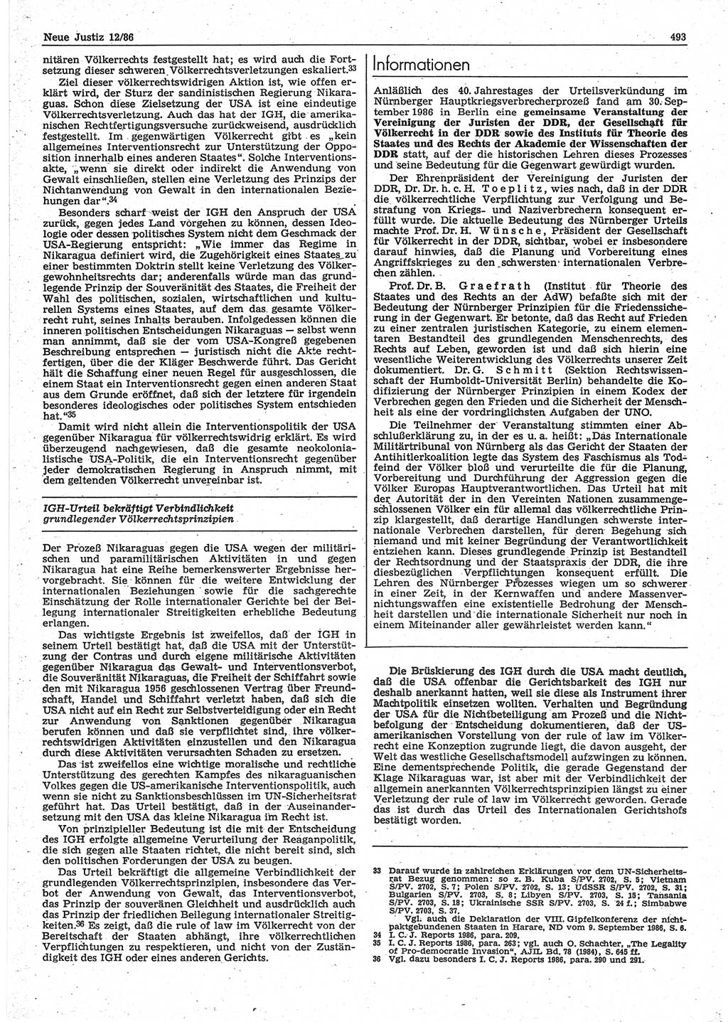 Neue Justiz (NJ), Zeitschrift für sozialistisches Recht und Gesetzlichkeit [Deutsche Demokratische Republik (DDR)], 40. Jahrgang 1986, Seite 493 (NJ DDR 1986, S. 493)