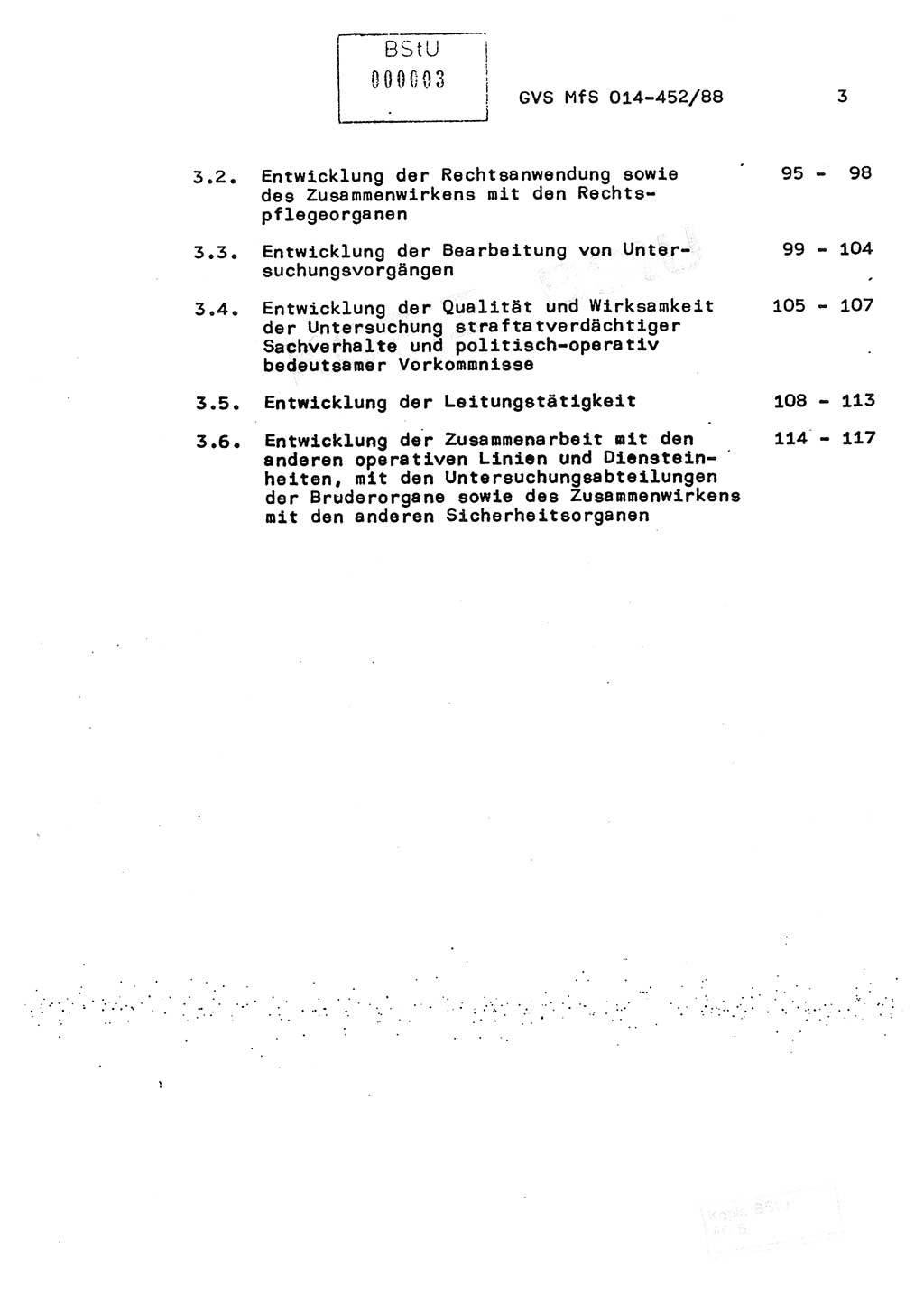 Jahresbericht der Hauptabteilung (HA) Ⅸ 1987, Einschätzung der Wirksamkeit der Untersuchungsarbeit im Jahre 1987, Ministerium für Staatssicherheit (MfS) der Deutschen Demokratischen Republik (DDR), Hauptabteilung Ⅸ, Geheime Verschlußsache (GVS) o014-452/88, Berlin 1988, Seite 3 (Einsch. MfS DDR HA Ⅸ GVS o014-452/88 1987, S. 3)
