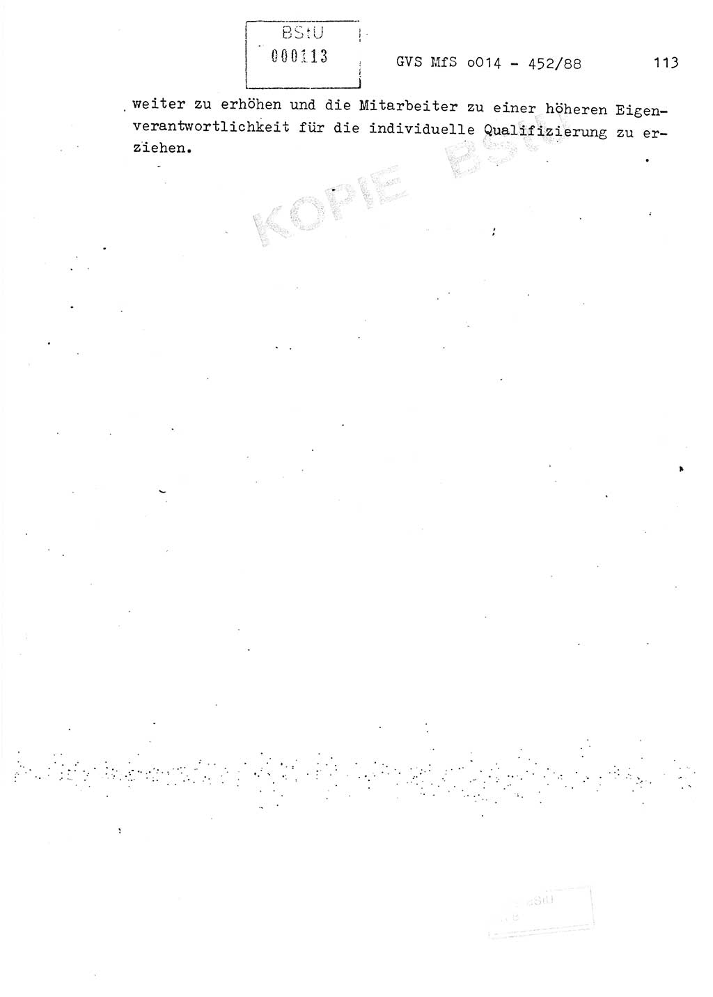 Jahresbericht der Hauptabteilung (HA) Ⅸ 1987, Einschätzung der Wirksamkeit der Untersuchungsarbeit im Jahre 1987, Ministerium für Staatssicherheit (MfS) der Deutschen Demokratischen Republik (DDR), Hauptabteilung Ⅸ, Geheime Verschlußsache (GVS) o014-452/88, Berlin 1988, Seite 113 (Einsch. MfS DDR HA Ⅸ GVS o014-452/88 1987, S. 113)