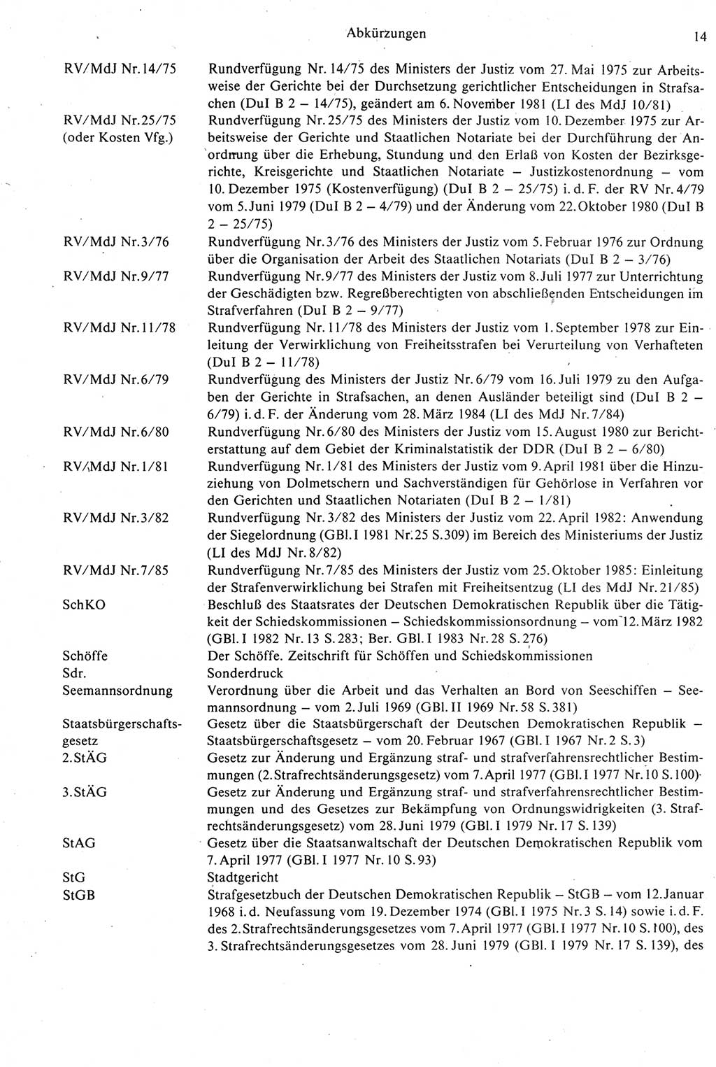 Strafprozeßrecht der DDR [Deutsche Demokratische Republik], Kommentar zur Strafprozeßordnung (StPO) 1987, Seite 14 (Strafprozeßr. DDR Komm. StPO 1987, S. 14)
