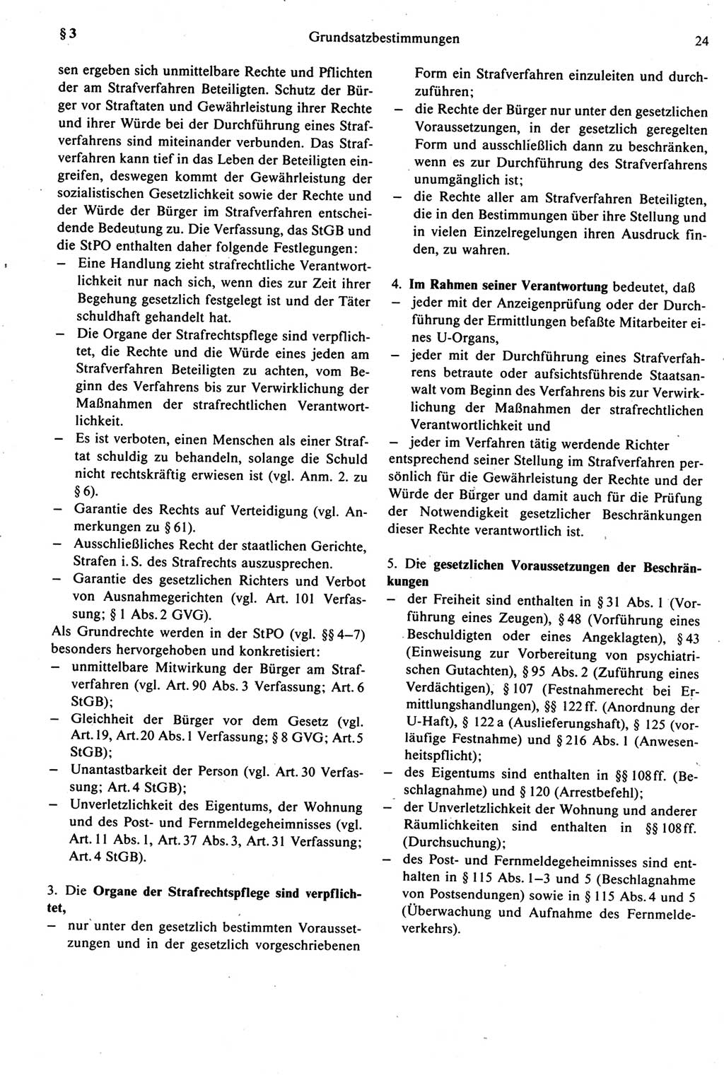 Strafprozeßrecht der DDR [Deutsche Demokratische Republik], Kommentar zur Strafprozeßordnung (StPO) 1987, Seite 24 (Strafprozeßr. DDR Komm. StPO 1987, S. 24)