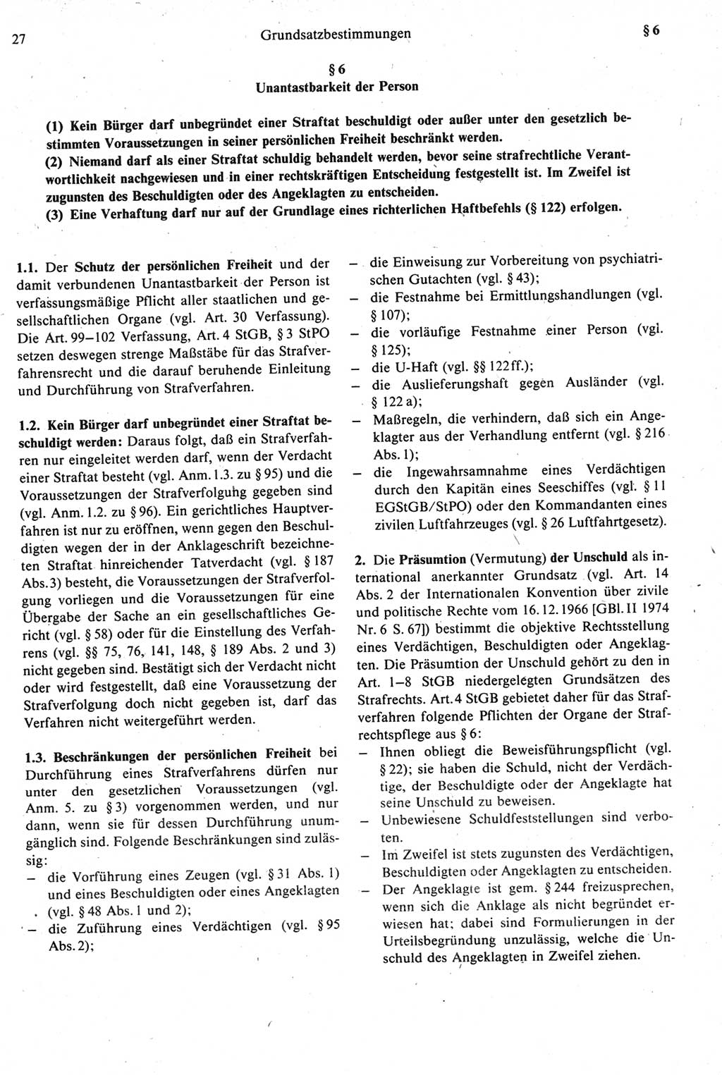 Strafprozeßrecht der DDR [Deutsche Demokratische Republik], Kommentar zur Strafprozeßordnung (StPO) 1987, Seite 27 (Strafprozeßr. DDR Komm. StPO 1987, S. 27)