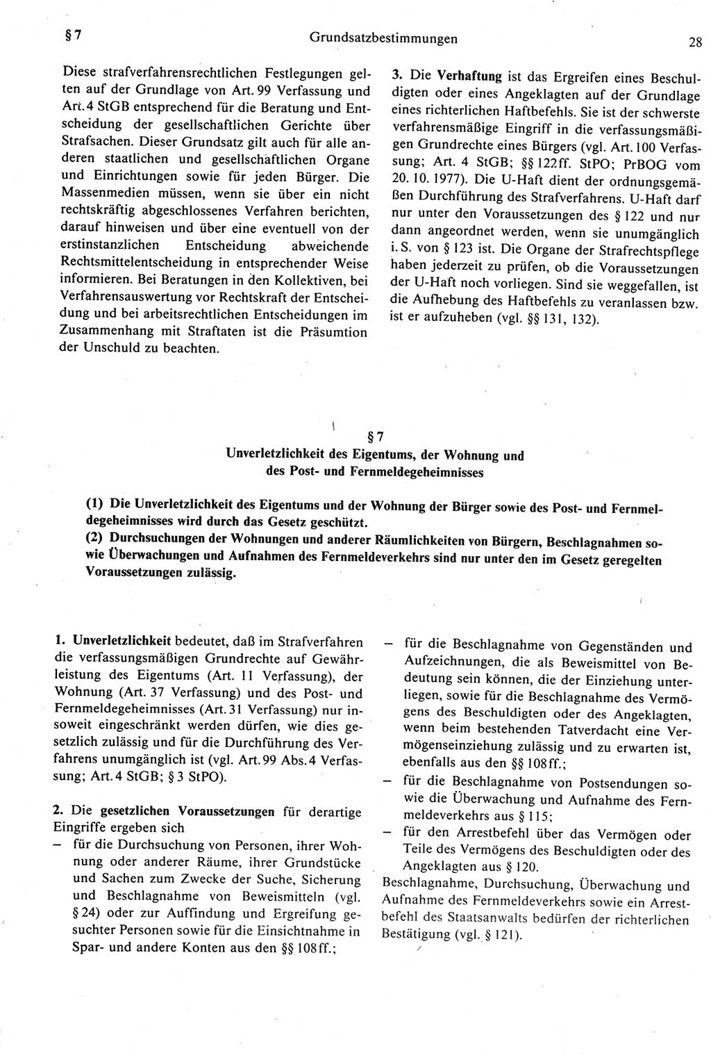 Strafprozeßrecht der DDR [Deutsche Demokratische Republik], Kommentar zur Strafprozeßordnung (StPO) 1987, Seite 28 (Strafprozeßr. DDR Komm. StPO 1987, S. 28)