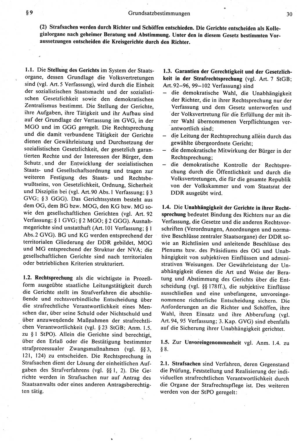 Strafprozeßrecht der DDR [Deutsche Demokratische Republik], Kommentar zur Strafprozeßordnung (StPO) 1987, Seite 30 (Strafprozeßr. DDR Komm. StPO 1987, S. 30)