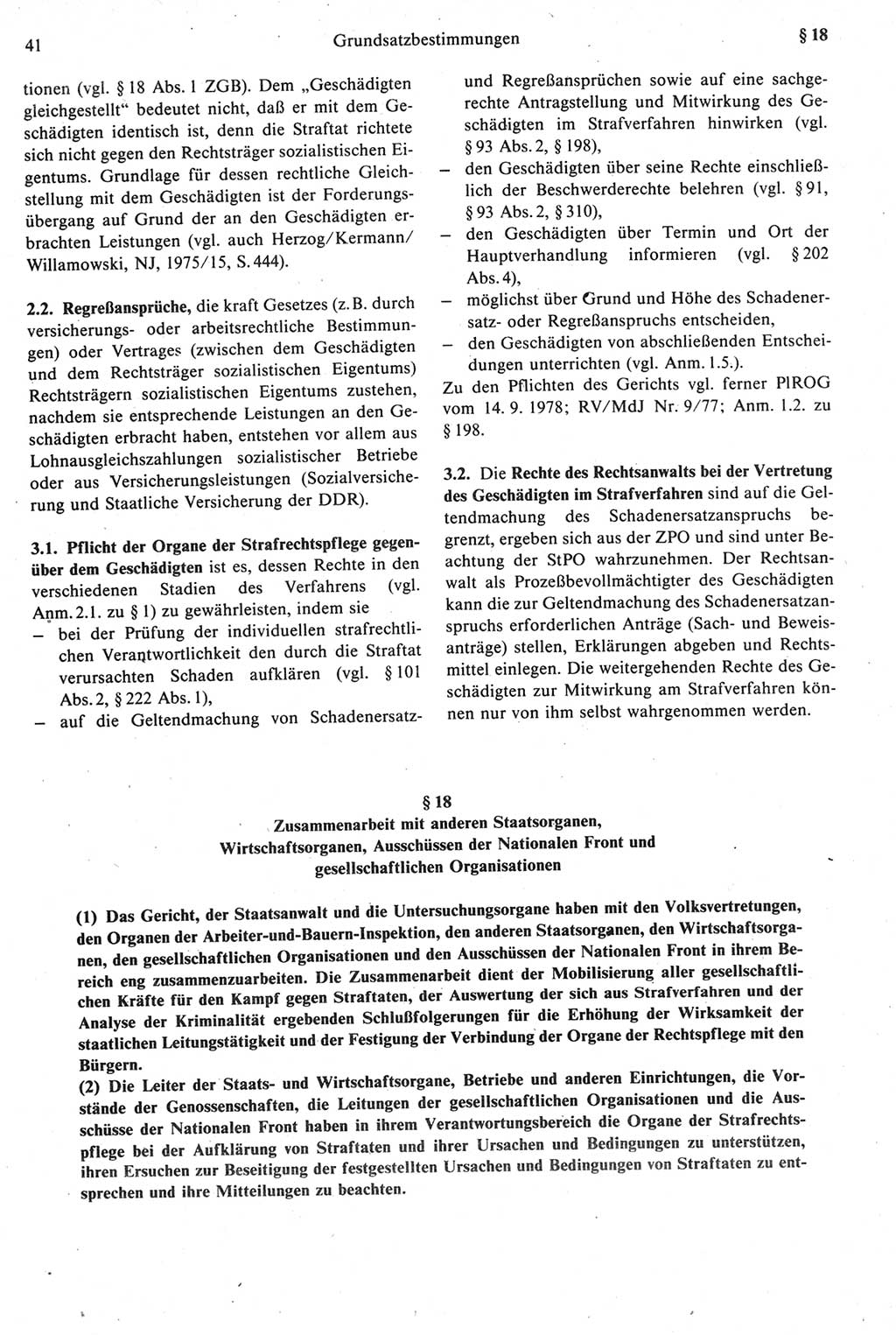 Strafprozeßrecht der DDR [Deutsche Demokratische Republik], Kommentar zur Strafprozeßordnung (StPO) 1987, Seite 41 (Strafprozeßr. DDR Komm. StPO 1987, S. 41)