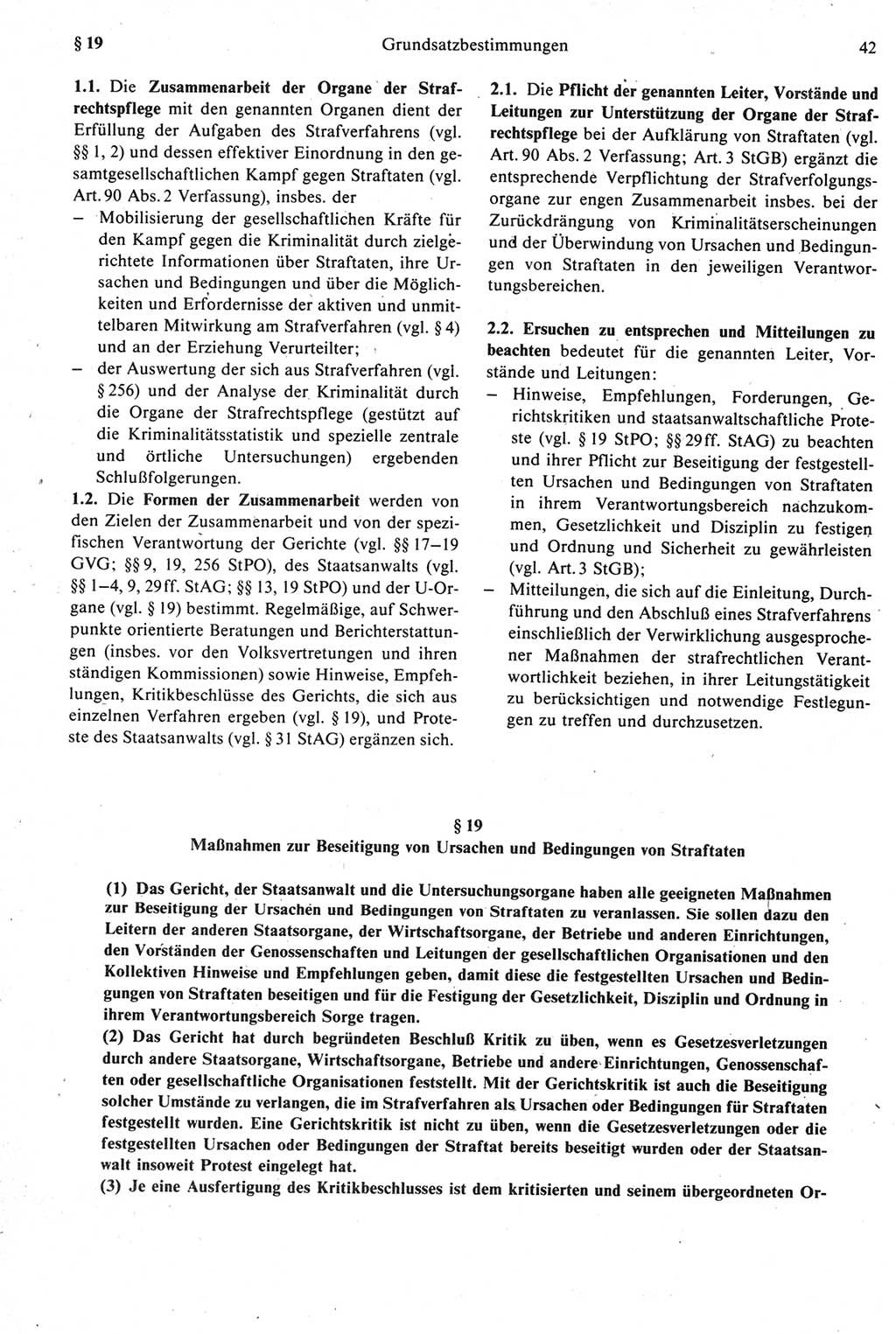 Strafprozeßrecht der DDR [Deutsche Demokratische Republik], Kommentar zur Strafprozeßordnung (StPO) 1987, Seite 42 (Strafprozeßr. DDR Komm. StPO 1987, S. 42)