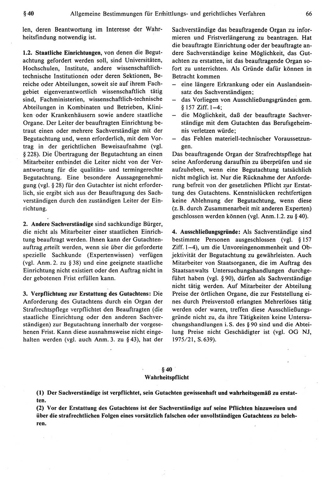 Strafprozeßrecht der DDR [Deutsche Demokratische Republik], Kommentar zur Strafprozeßordnung (StPO) 1987, Seite 66 (Strafprozeßr. DDR Komm. StPO 1987, S. 66)