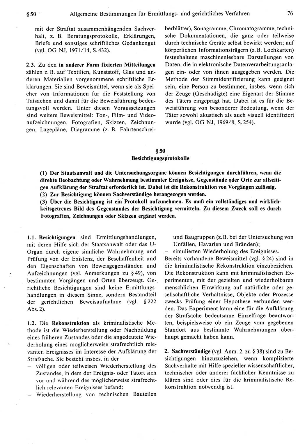 Strafprozeßrecht der DDR [Deutsche Demokratische Republik], Kommentar zur Strafprozeßordnung (StPO) 1987, Seite 76 (Strafprozeßr. DDR Komm. StPO 1987, S. 76)