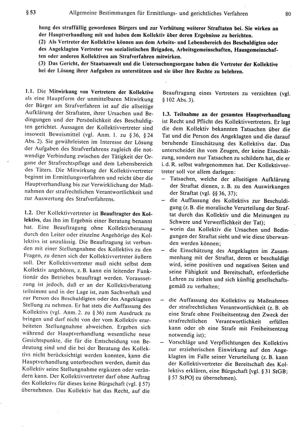Strafprozeßrecht der DDR [Deutsche Demokratische Republik], Kommentar zur Strafprozeßordnung (StPO) 1987, Seite 80 (Strafprozeßr. DDR Komm. StPO 1987, S. 80)