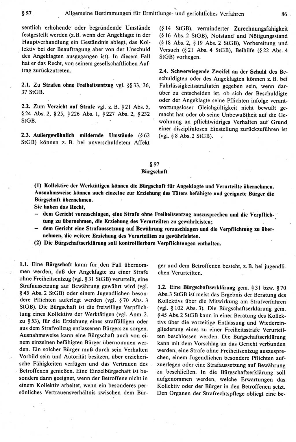 Strafprozeßrecht der DDR [Deutsche Demokratische Republik], Kommentar zur Strafprozeßordnung (StPO) 1987, Seite 86 (Strafprozeßr. DDR Komm. StPO 1987, S. 86)