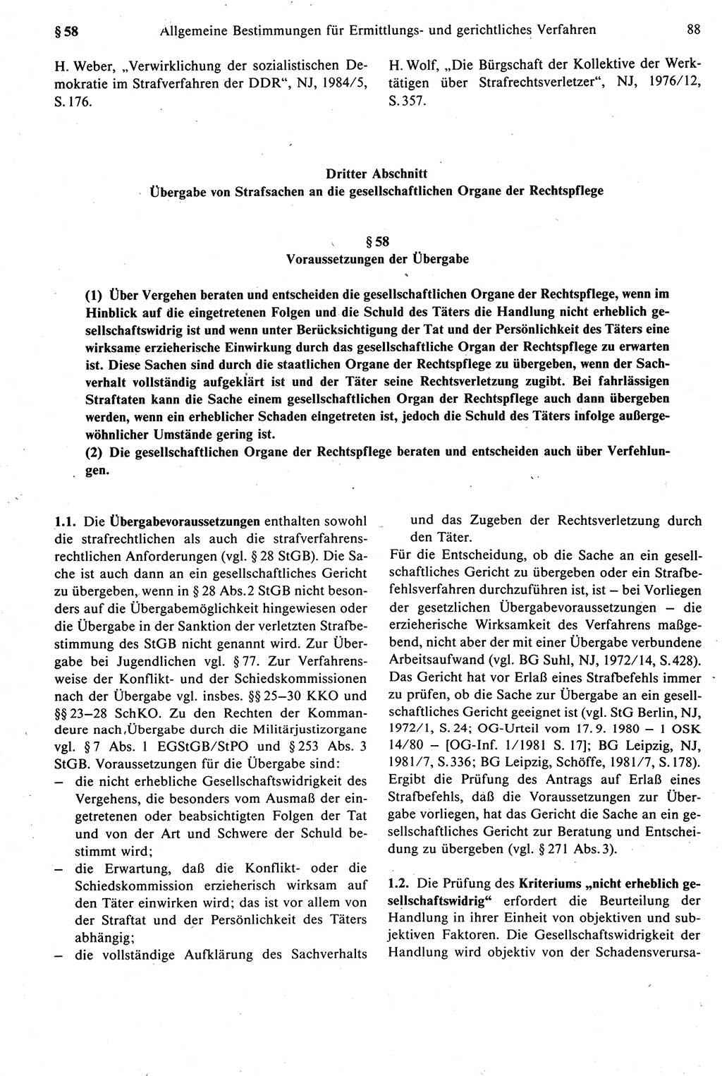 Strafprozeßrecht der DDR [Deutsche Demokratische Republik], Kommentar zur Strafprozeßordnung (StPO) 1987, Seite 88 (Strafprozeßr. DDR Komm. StPO 1987, S. 88)