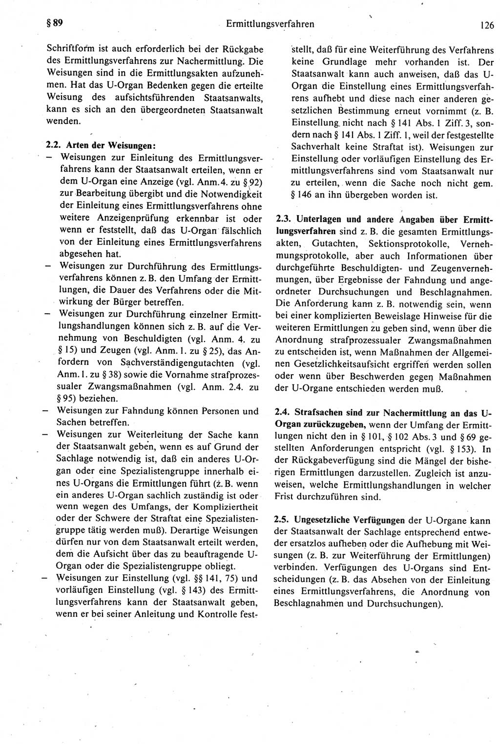 Strafprozeßrecht der DDR [Deutsche Demokratische Republik], Kommentar zur Strafprozeßordnung (StPO) 1987, Seite 126 (Strafprozeßr. DDR Komm. StPO 1987, S. 126)